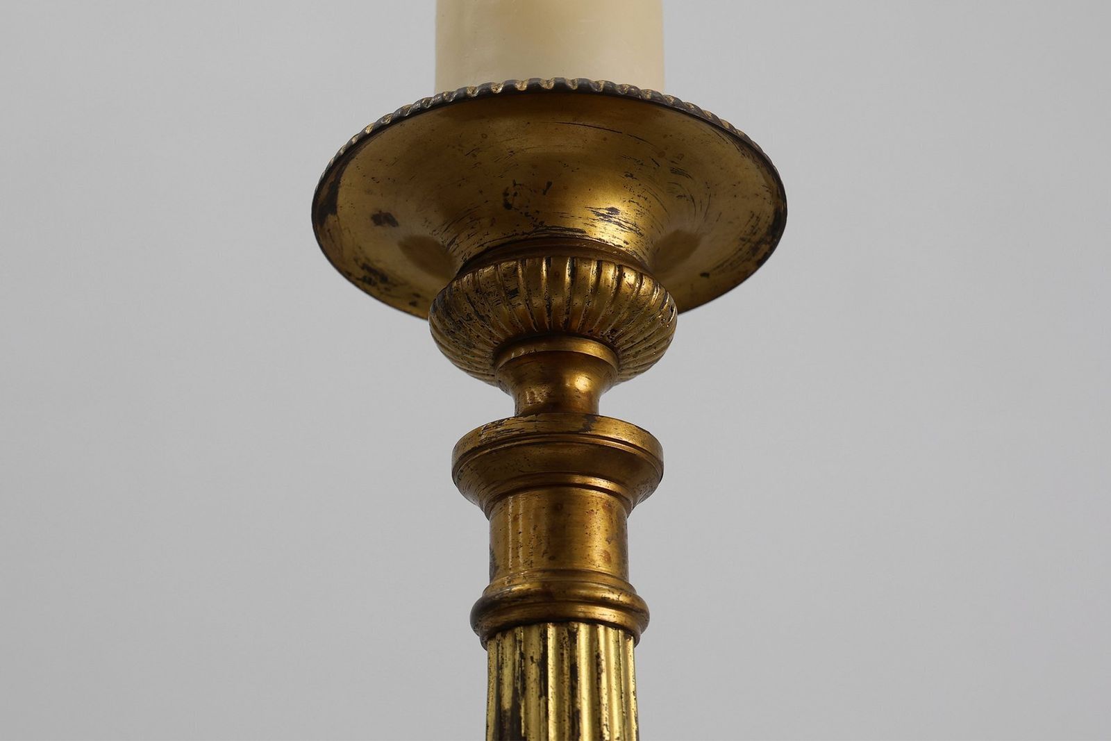 Large Provincial Copper Church Candlestick, France, 1900s photo Home Decor