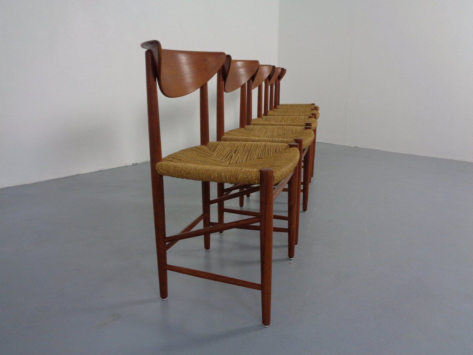 Modell 316 Dining Chairs By Peter Hvidt & Orla Mølgaard Nielsen For Søborg Furniture, Denmark, 1950s, Set Of 5 photo vintage