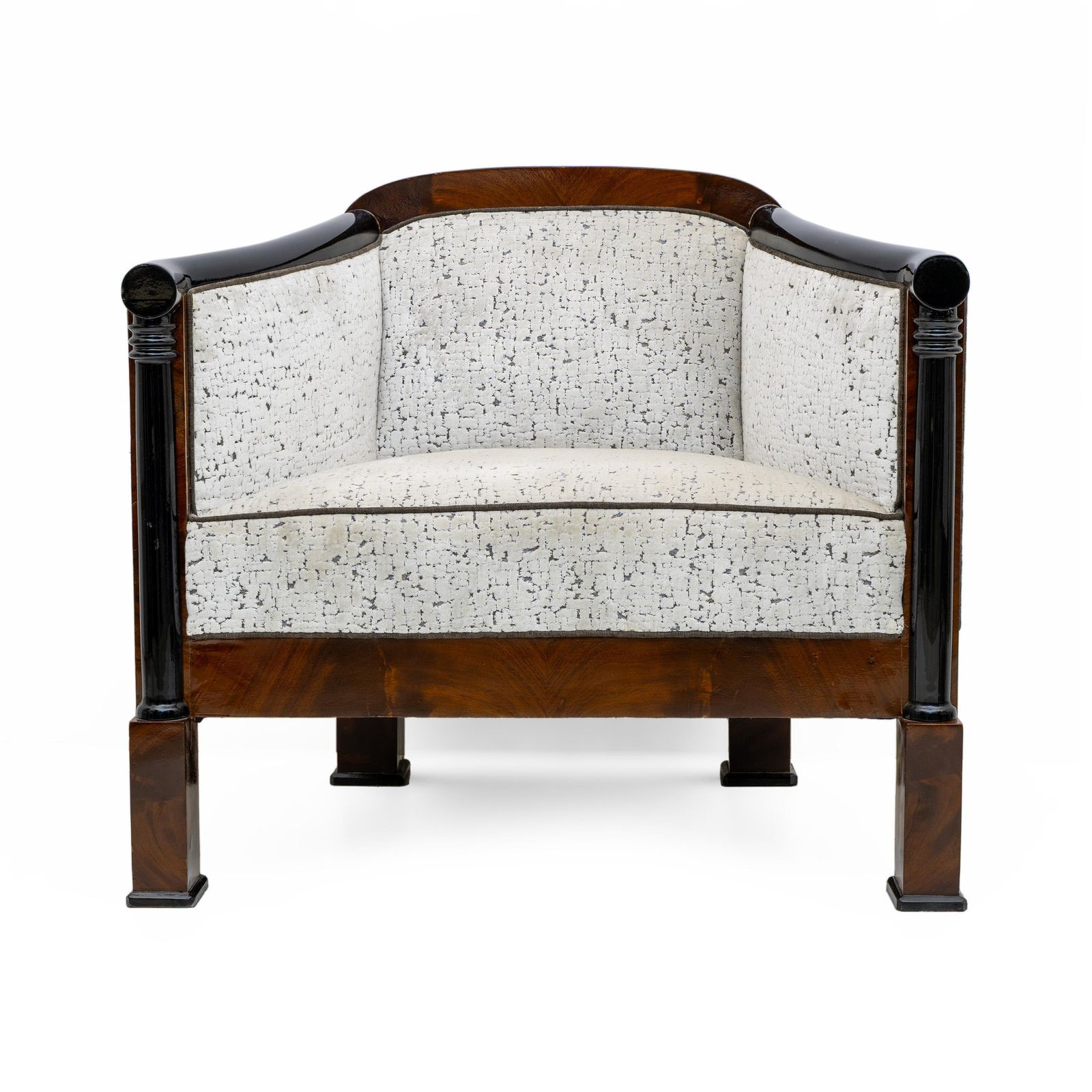Pair Of 19th Century Biedermeier Mahogany Feather Armchairs Vienna 1840s photo buy