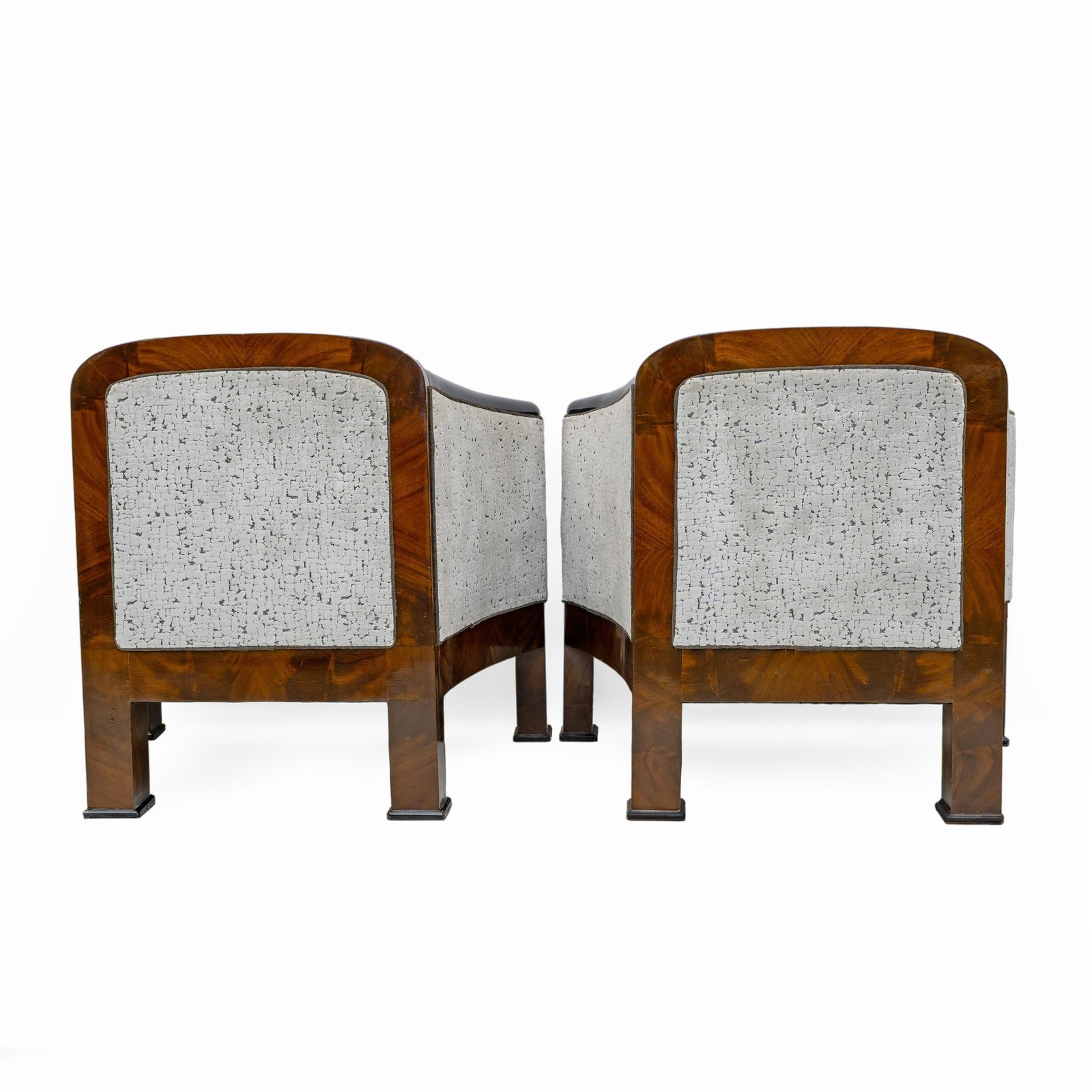5758.0 Pair Of 19th Century Biedermeier Mahogany Feather Armchairs Vienna 1840s photo