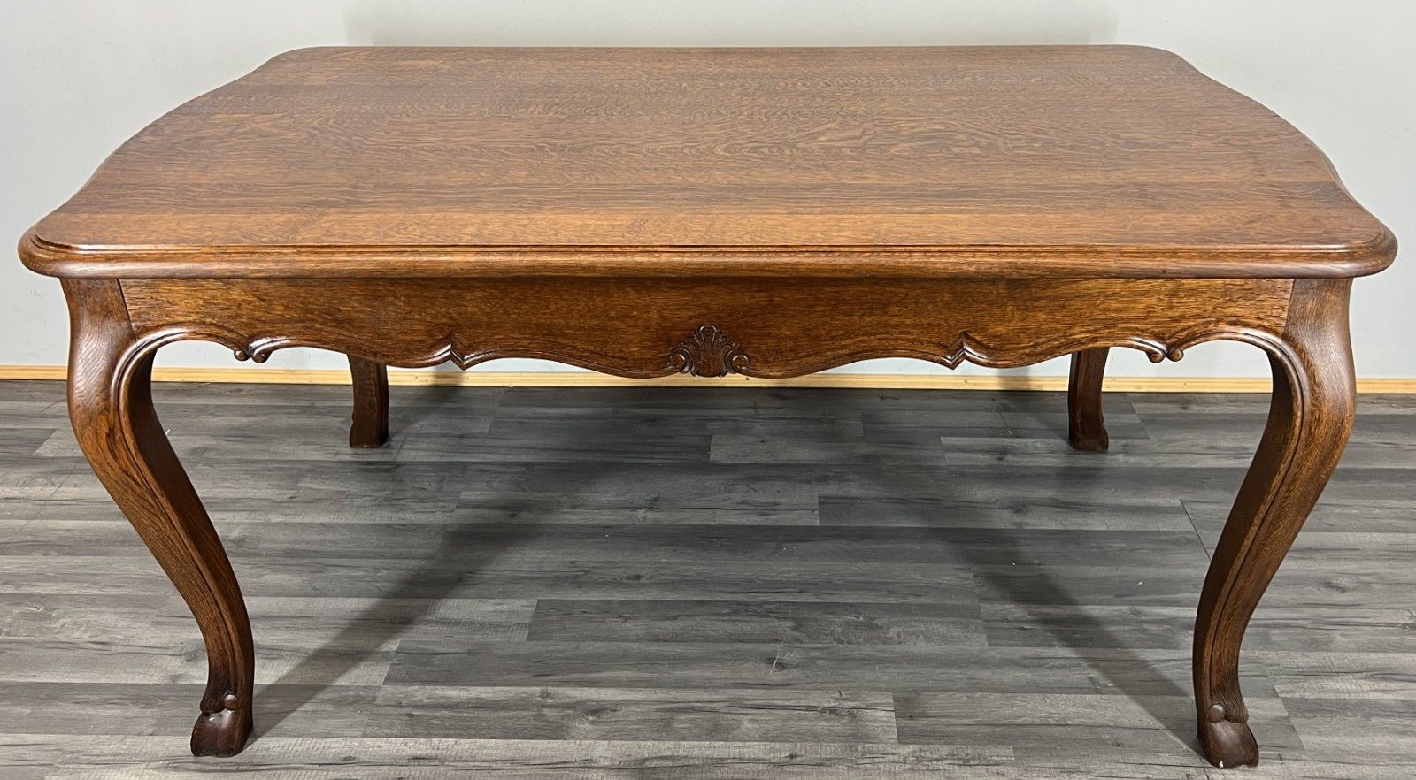 Dining Table Vintage French Carved Oak Solid Dining Table Lot 4753
