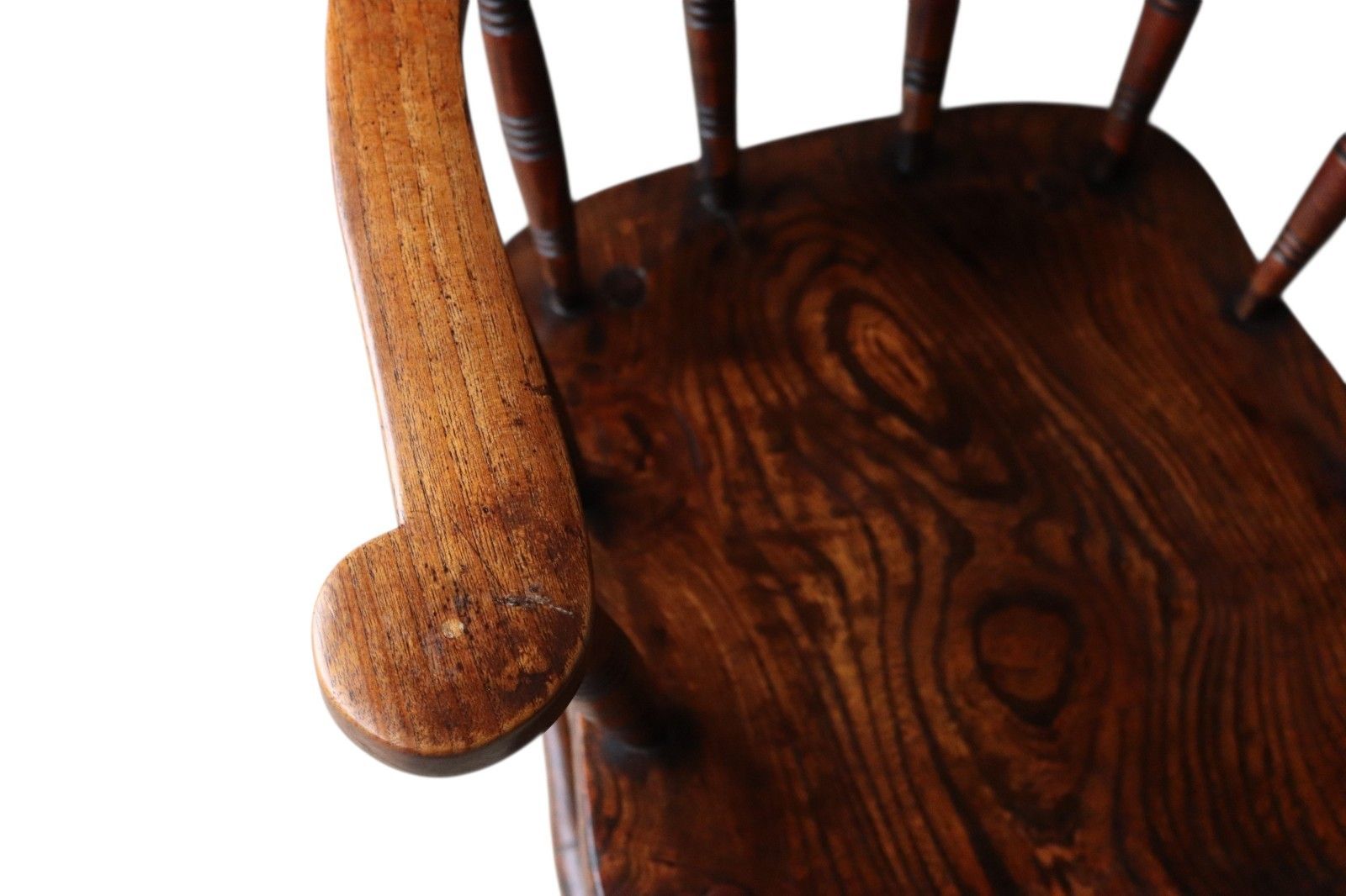 Victorian Smoker’s Bow Chair C.1880 Elm & Beech Captains Chair photo buy
