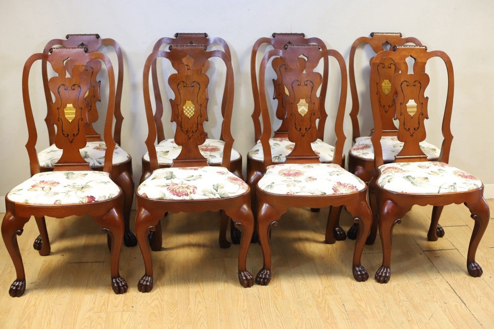 Thomas Messel , Stunning Set Of Ten Walnut Queen Anne Style Dinning Chairs photo furniture