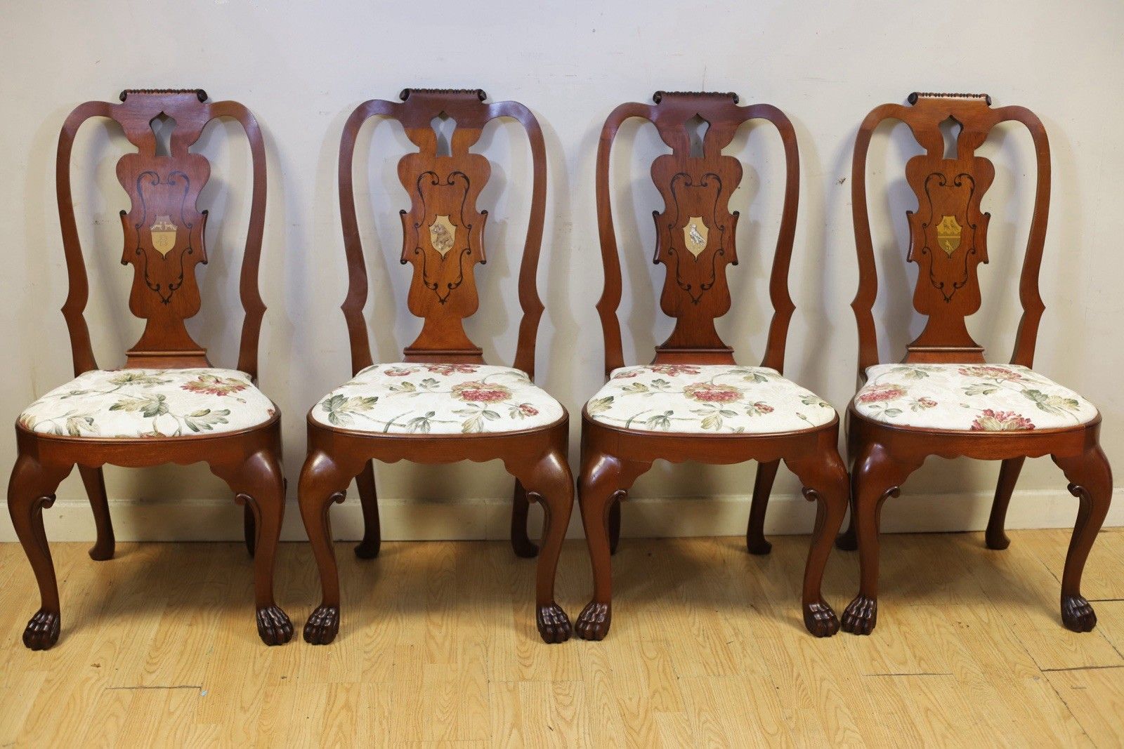 Thomas Messel , Stunning Set Of Ten Walnut Queen Anne Style Dinning Chairs photo for sale