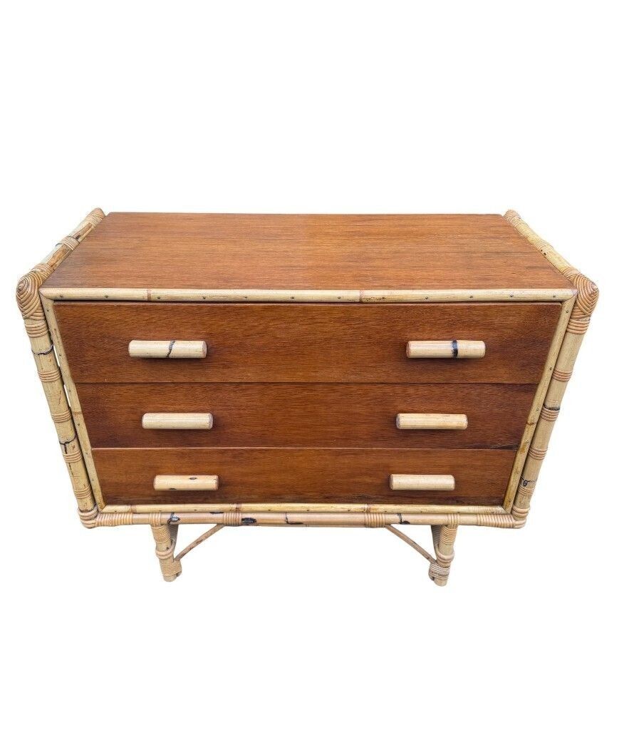 An Italian 1970s Bamboo And Beech Wood Chest Of Drawers photo buy