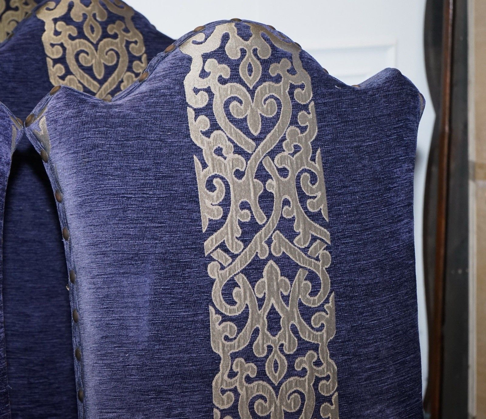 Stunning Set Of Fourteen Oak And Upholstered Dining Chairs photo 2812.0