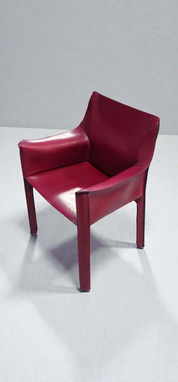 photo buy Cab 413 Set Of Six Armchairs In Multicolor Leather By Mario Bellini For Cassina