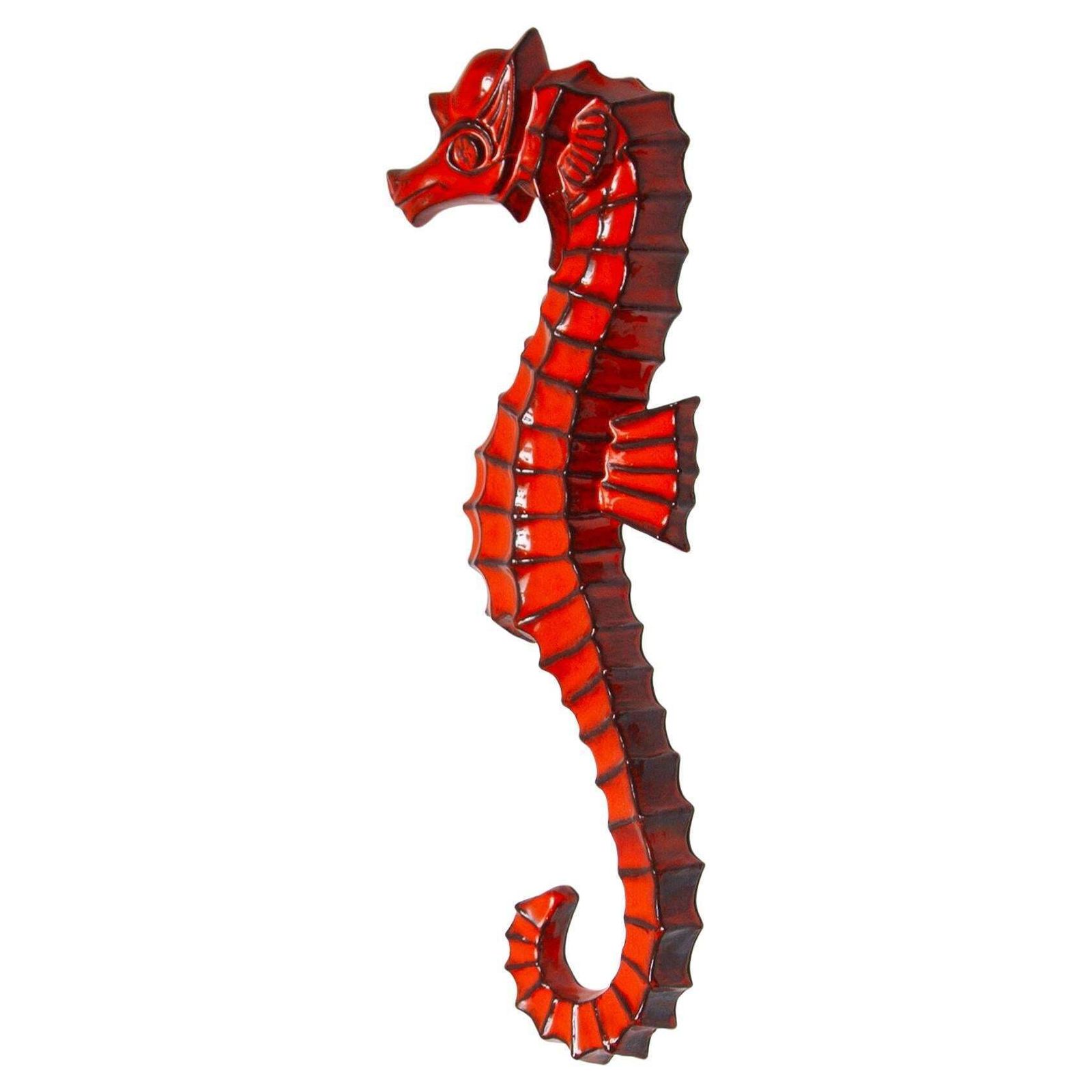 Large Ceramic Seahorse Wall Mounted Sculpture, André Bayer, 1960s, Belgium