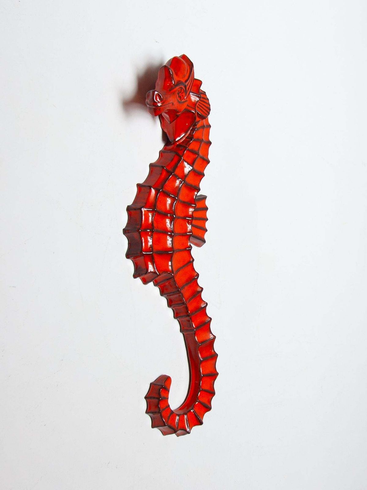 Large Ceramic Seahorse Wall Mounted Sculpture, André Bayer, 1960s, Belgium photo for sale