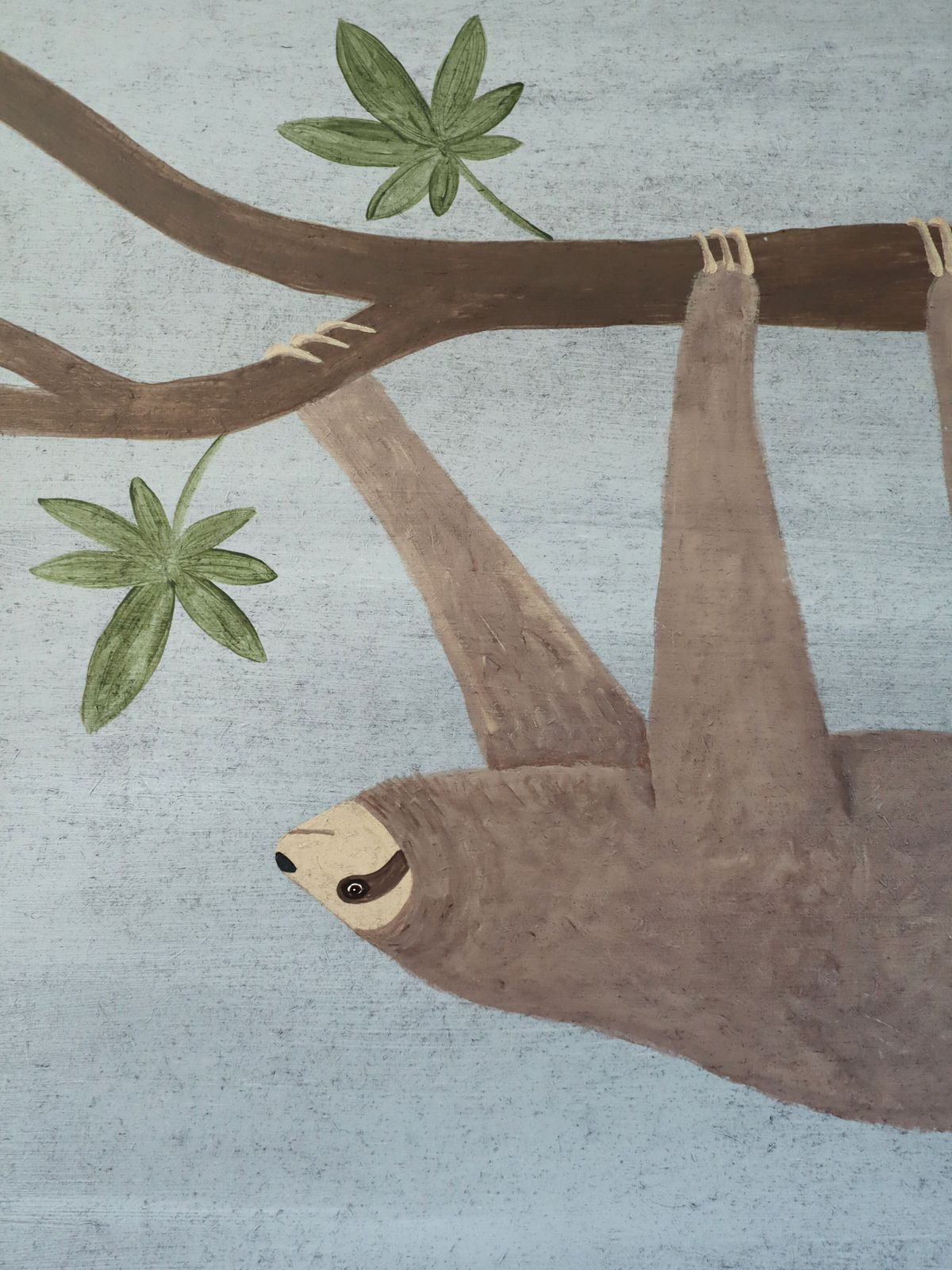 Hanging Sloth In Oil Onto Panel photo vintage