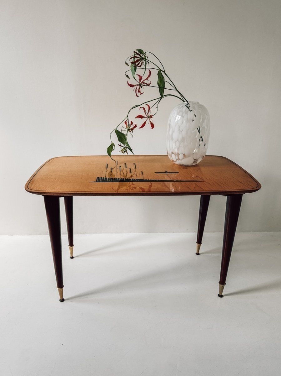 photo furniture Mid Century Coffee Table With Wooden Top, 1960s