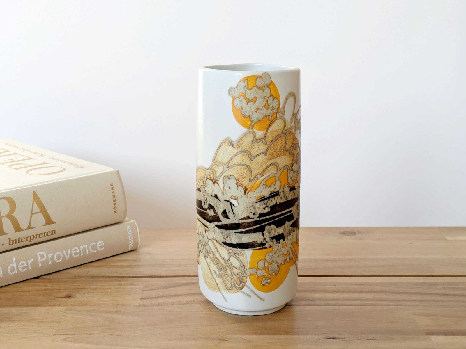 1960s Royal Copenhagen Faience Siena Vase By Ellen Malmer, Midcentury Abstract Design photo furniture
