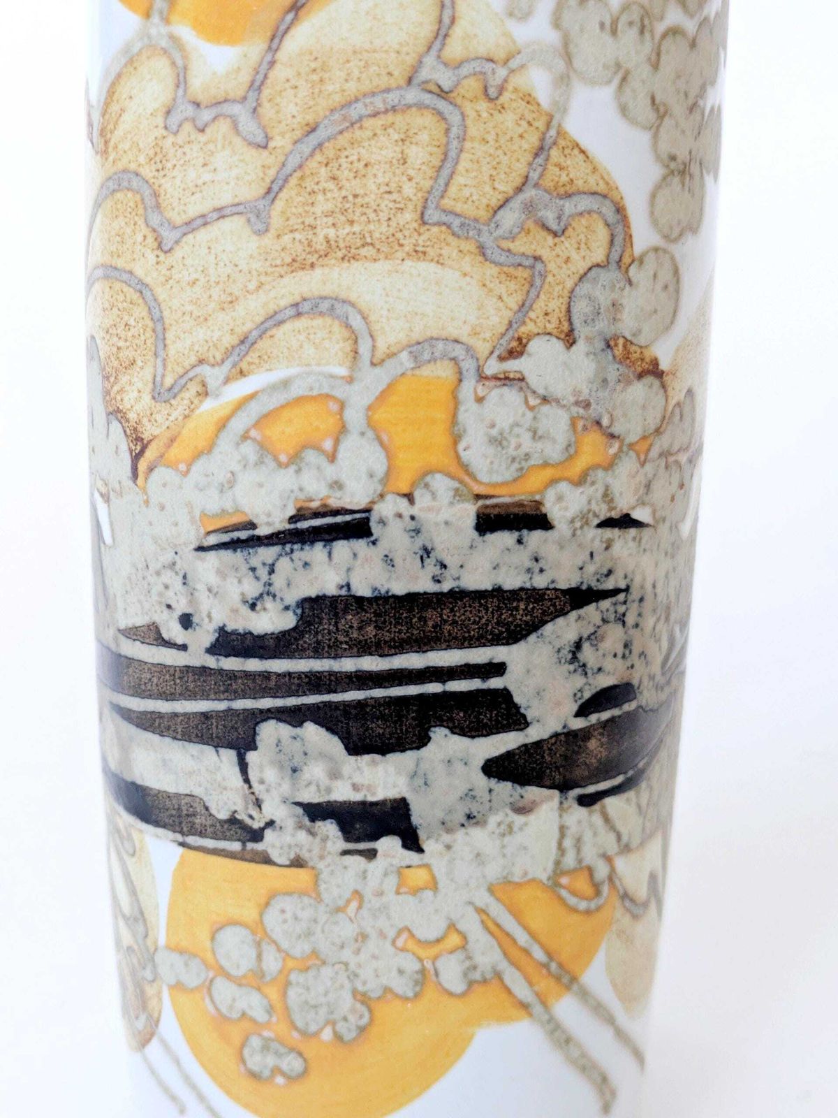 129.0 1960s Royal Copenhagen Faience Siena Vase By Ellen Malmer, Midcentury Abstract Design photo