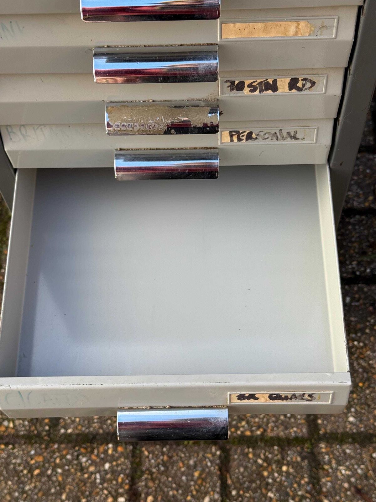 photo for sale Vintage Industrial Metal Filing Cabinet, C. 1960s–1970s, Vintage Office Furniture, Retro Storage Solutions