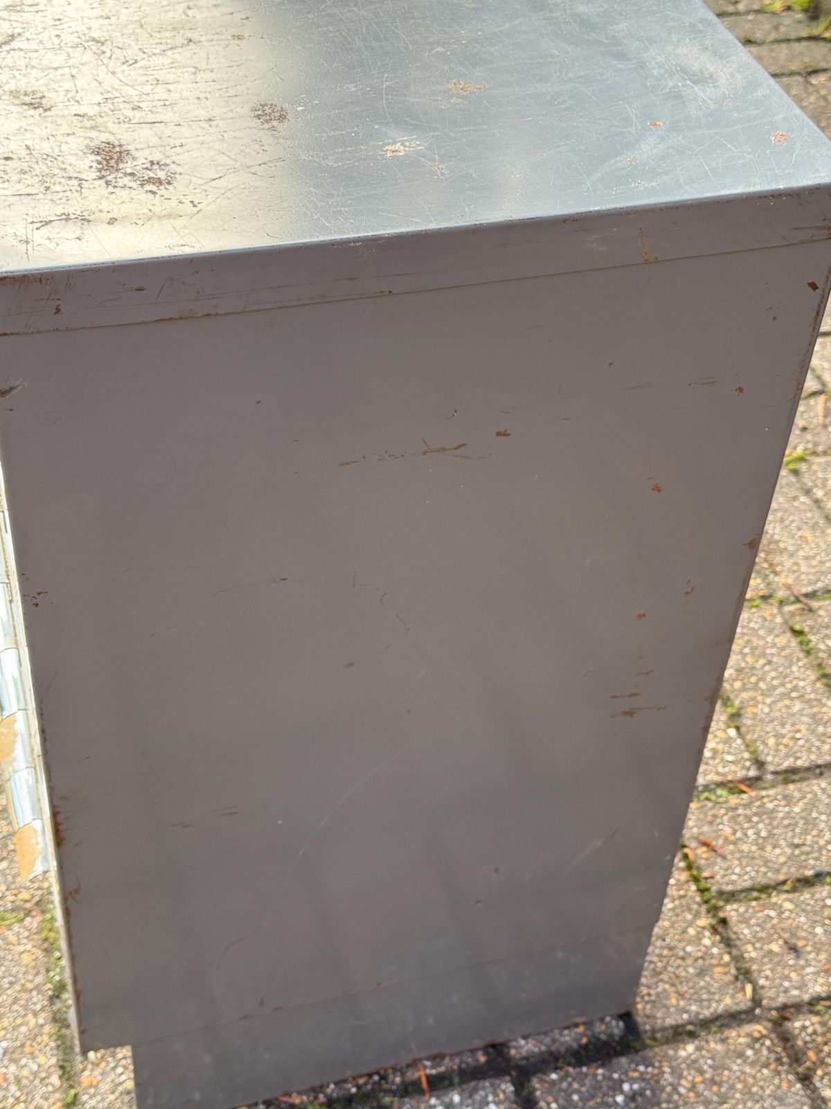 Furniture Vintage Industrial Metal Filing Cabinet, C. 1960s–1970s, Vintage Office Furniture, Retro Storage Solutions photo