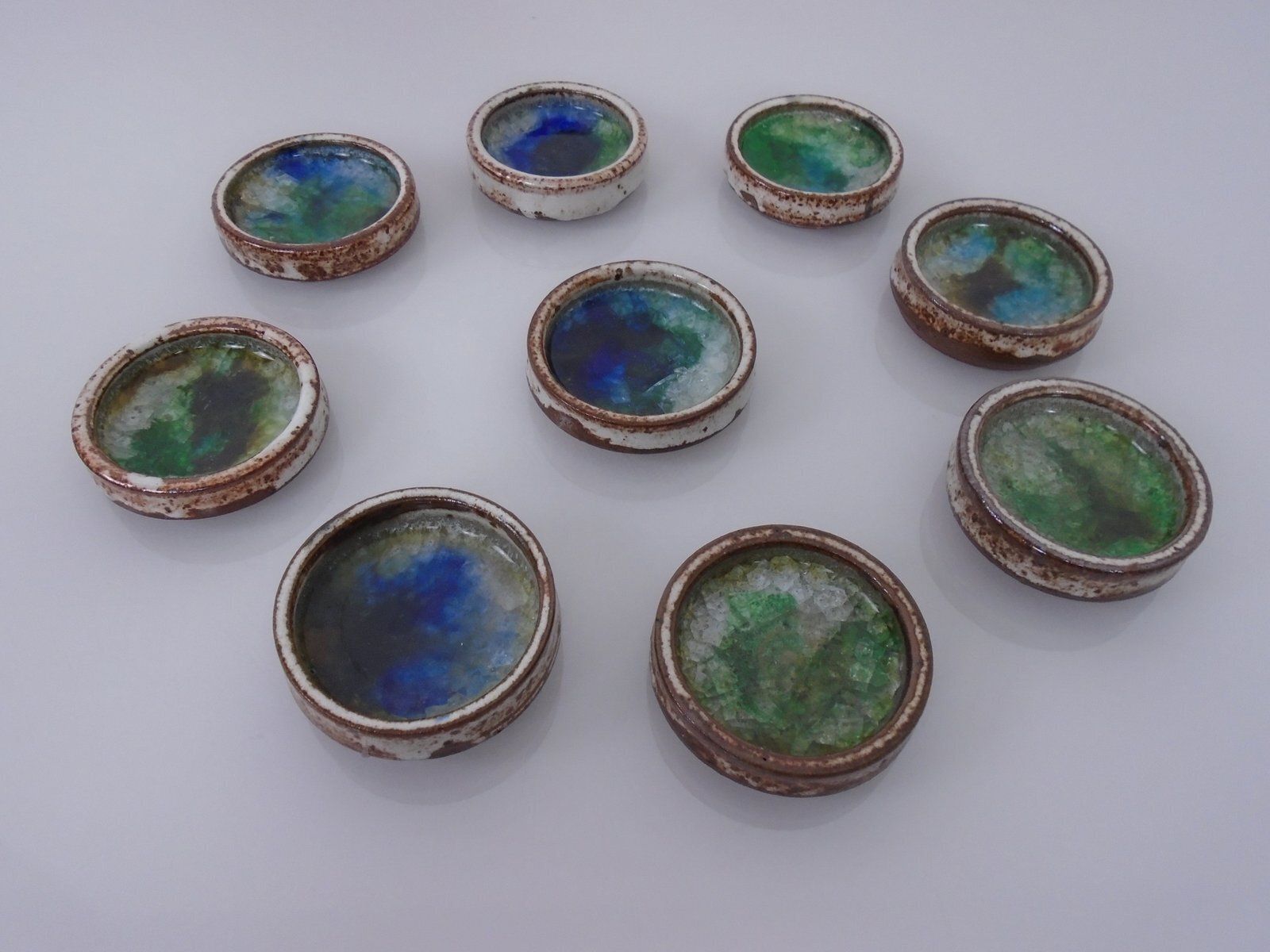 Danish Studio Ceramic Bowls By Jim & Henny Waldorff For Svaneke, 1960s, Set Of 9 photo 477.0