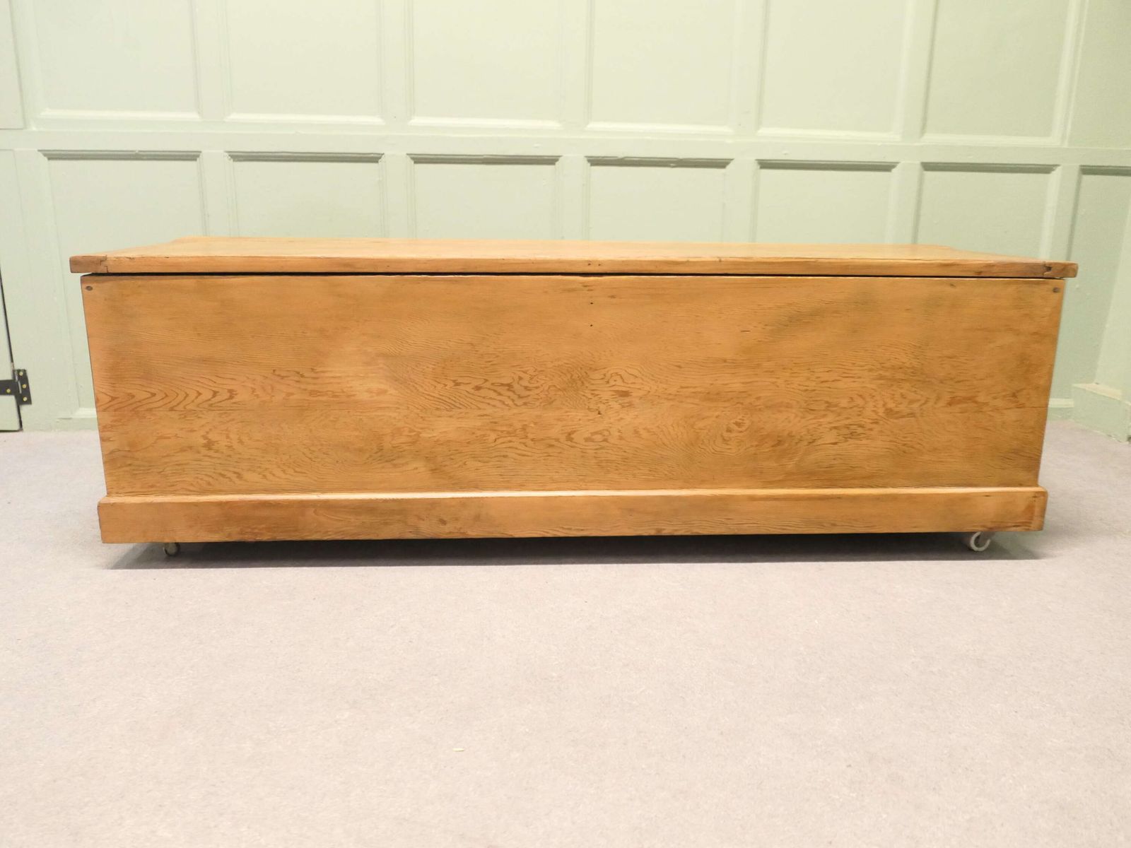 Long Narrow Victorian Pitch Pine Box photo furniture