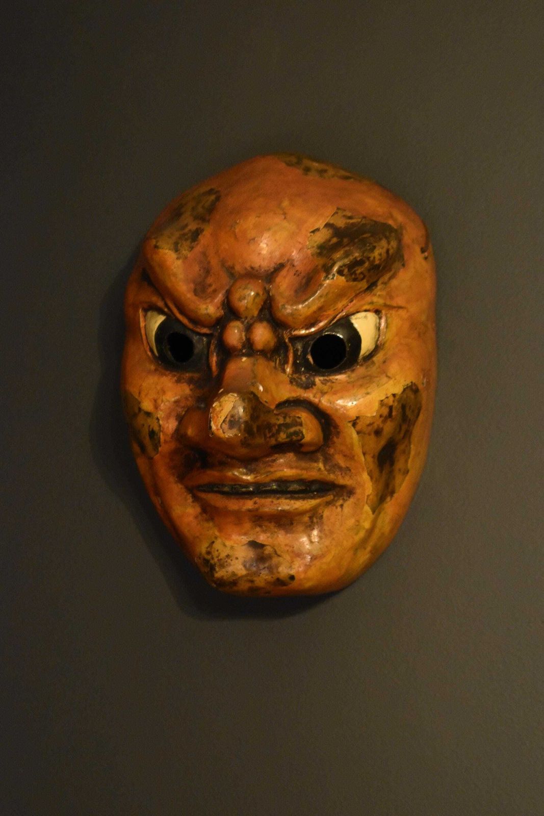 photo furniture Horror Theatre Mask   Japanese Folk Art Wood Carved Display