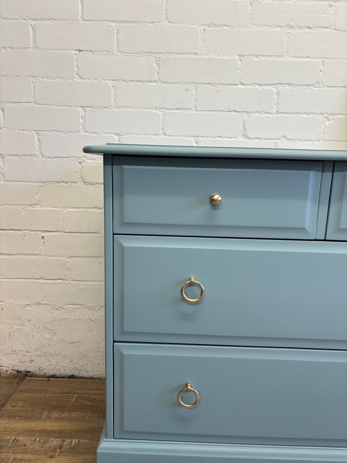 Stag Minstrel Captains Chest Painted Province Blue photo vintage