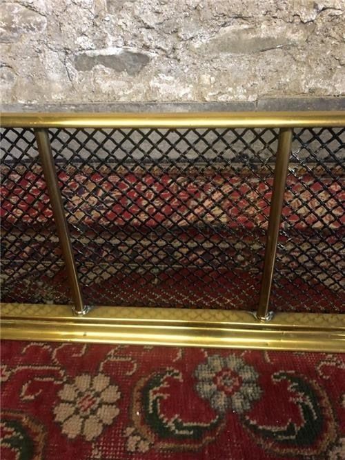 Victorian Brass Fire Fender. 0389 photo Home Fixtures