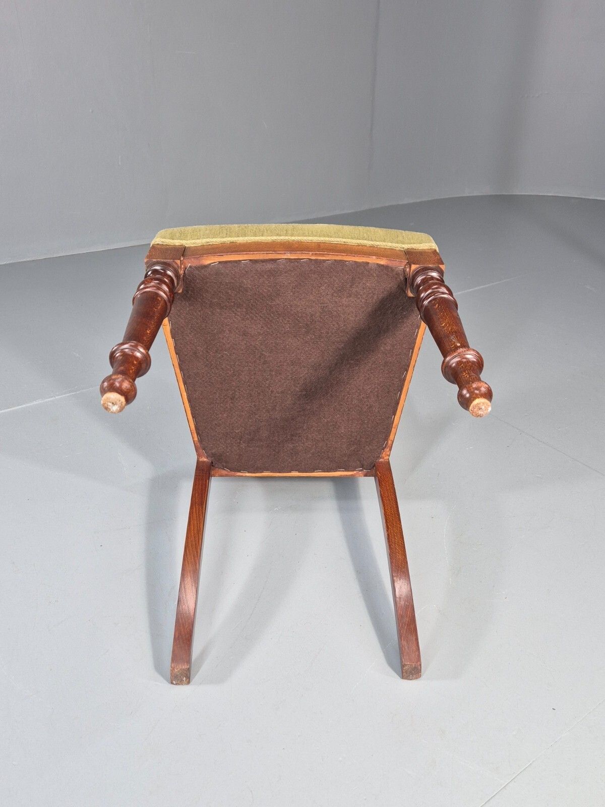 Furniture Antique Danish Dining Chair Mahogany Frame 1850s Green Velour Eb11321 Vdin photo