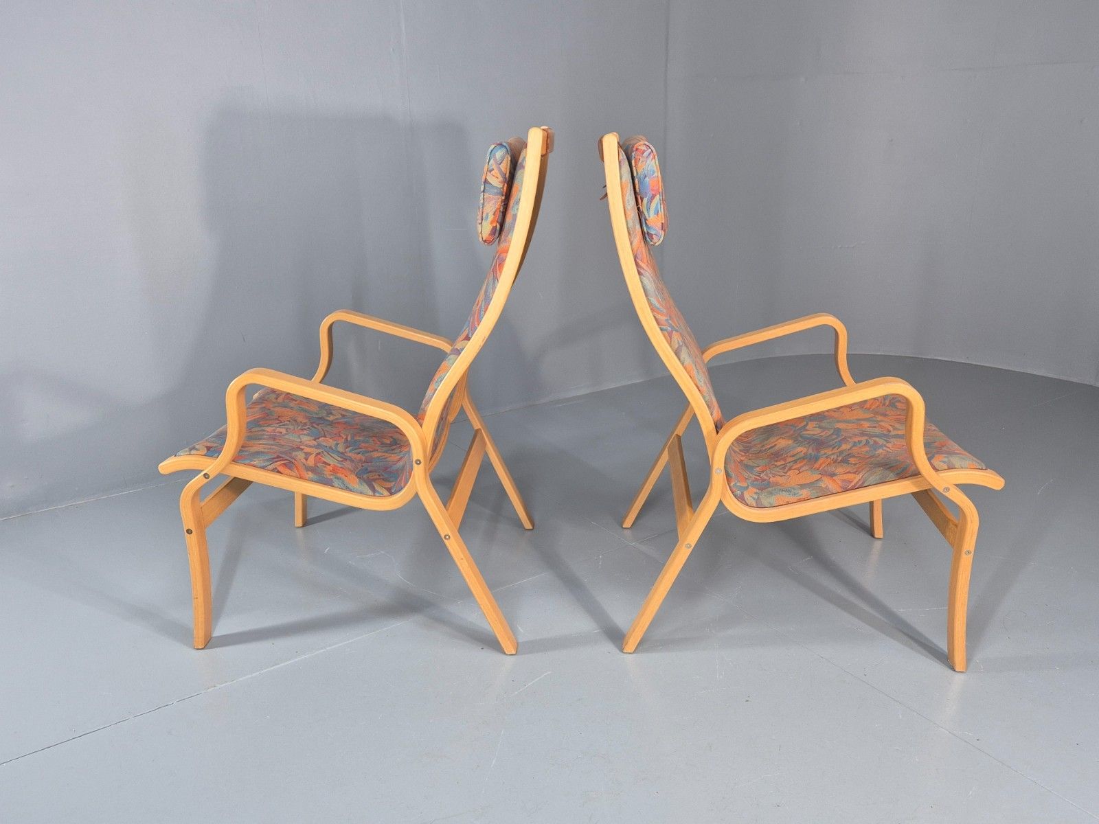 2 Vintage Bentwood Lounge Chairs Finn Ostergaard 1980s Retro Mcm Eb11337 Mben photo vintage