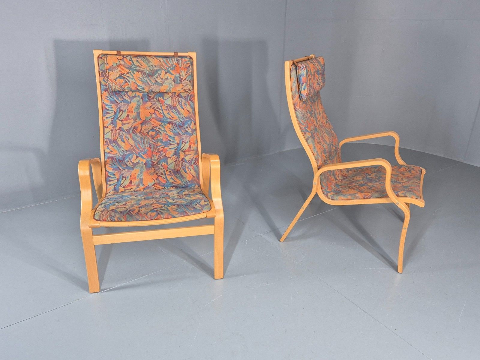 photo buy 2 Vintage Bentwood Lounge Chairs Finn Ostergaard 1980s Retro Mcm Eb11337 Mben