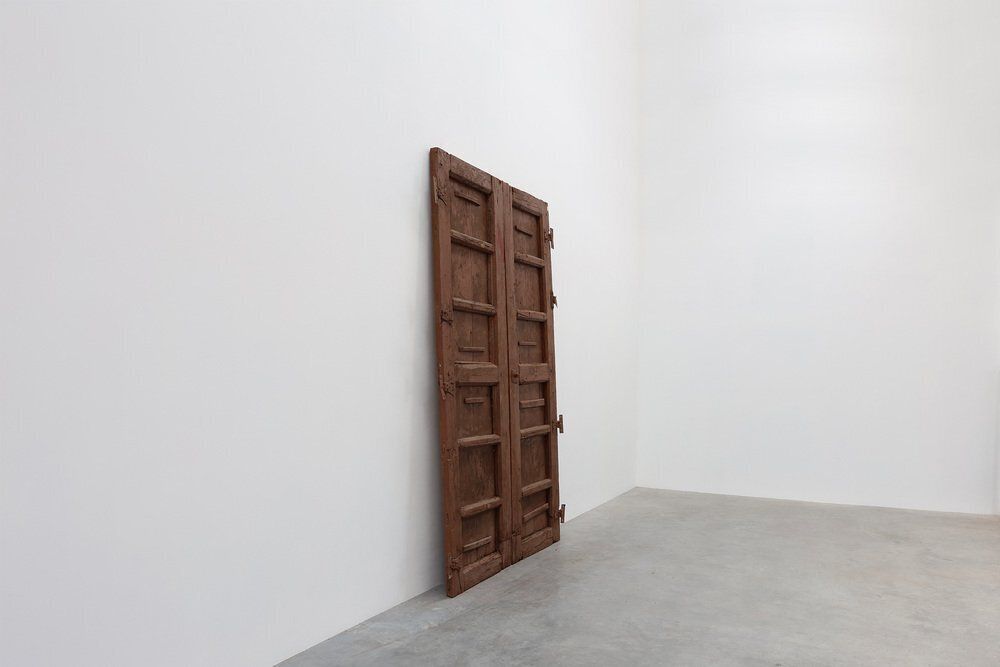 Large 17th Century Terracotta Lacquered Oak Monastery Doors, Portugal, Set Of 2 photo buy