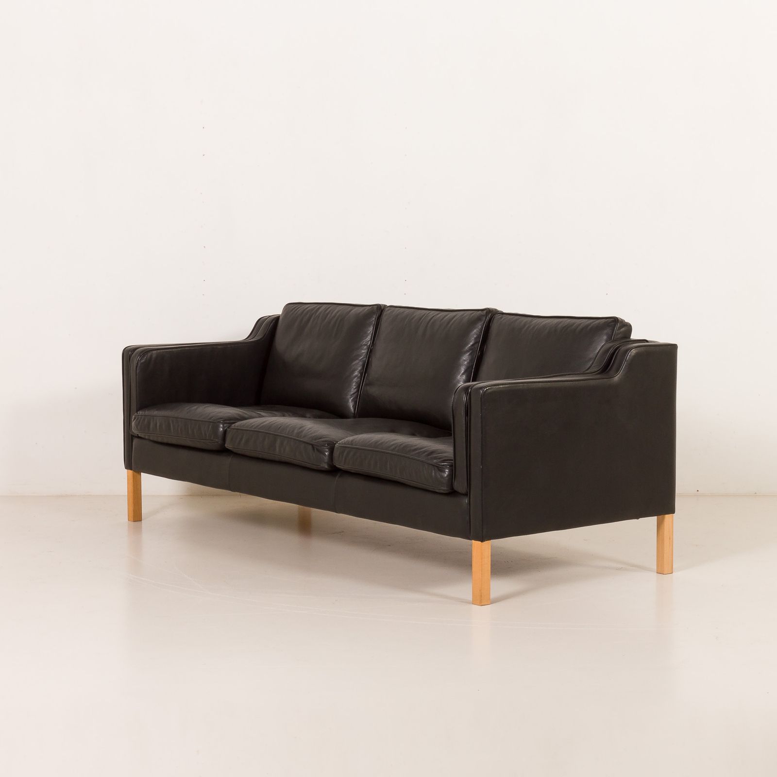 Stouby Black Leather Sofa, Denmark 1970s photo Furniture