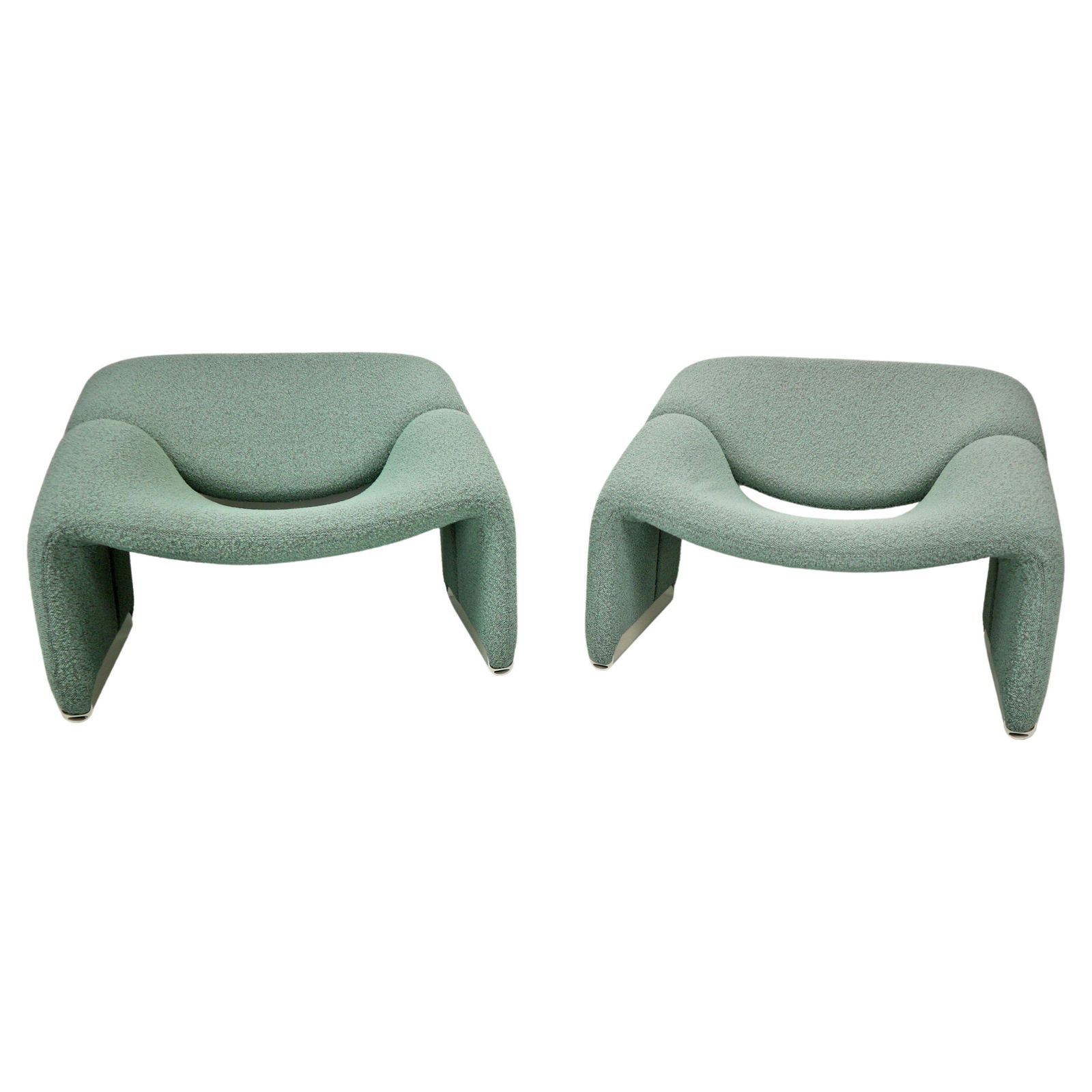 Pierre Paulin Set Of 2 F598 Groovy Armchairs For Artifort New Upholstery, 1972