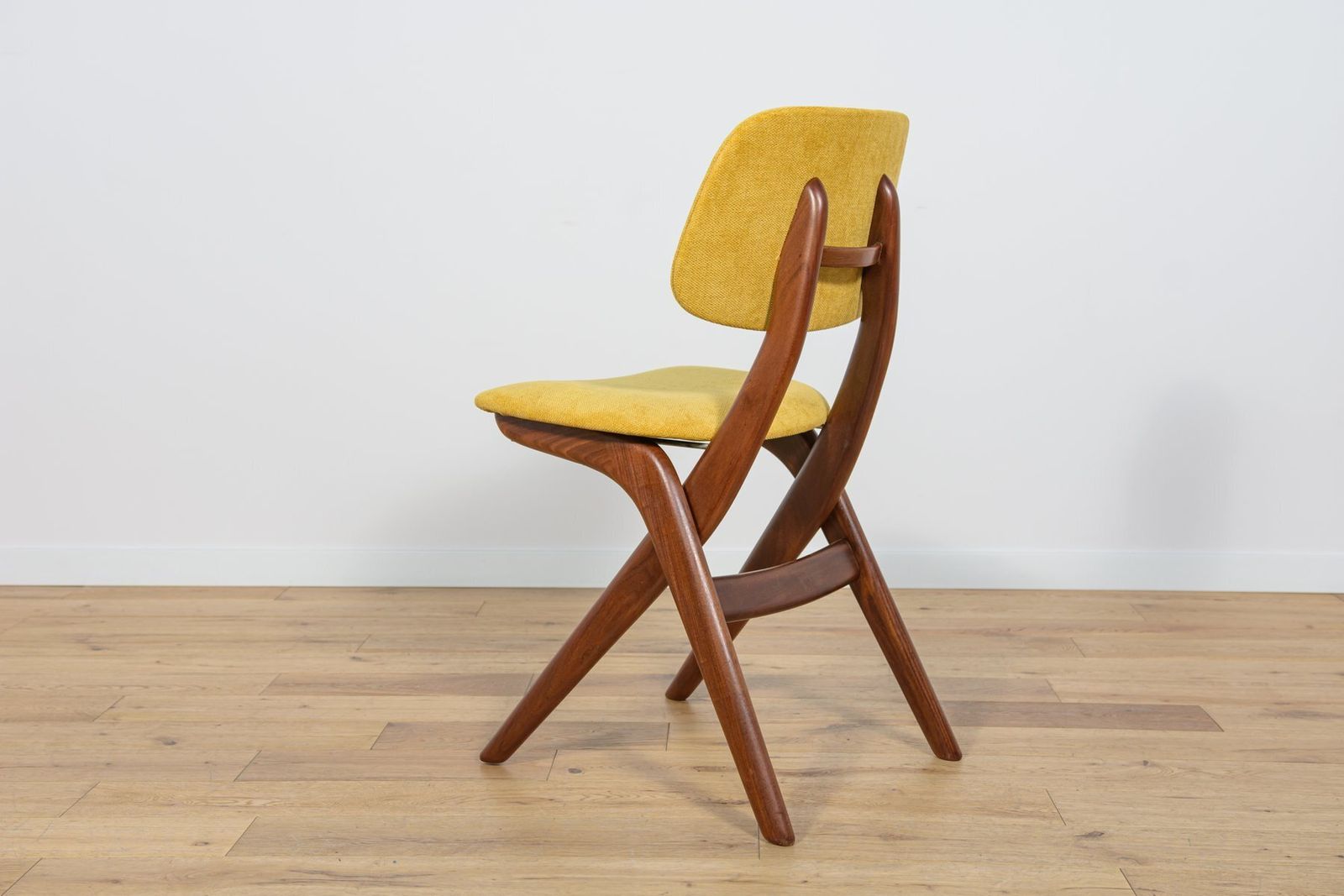 photo for sale Mid Century Teak Dining Chairs Scissor By Louis Van Teefelen For Wébé, Netherlands, 1950s, Set Of 4
