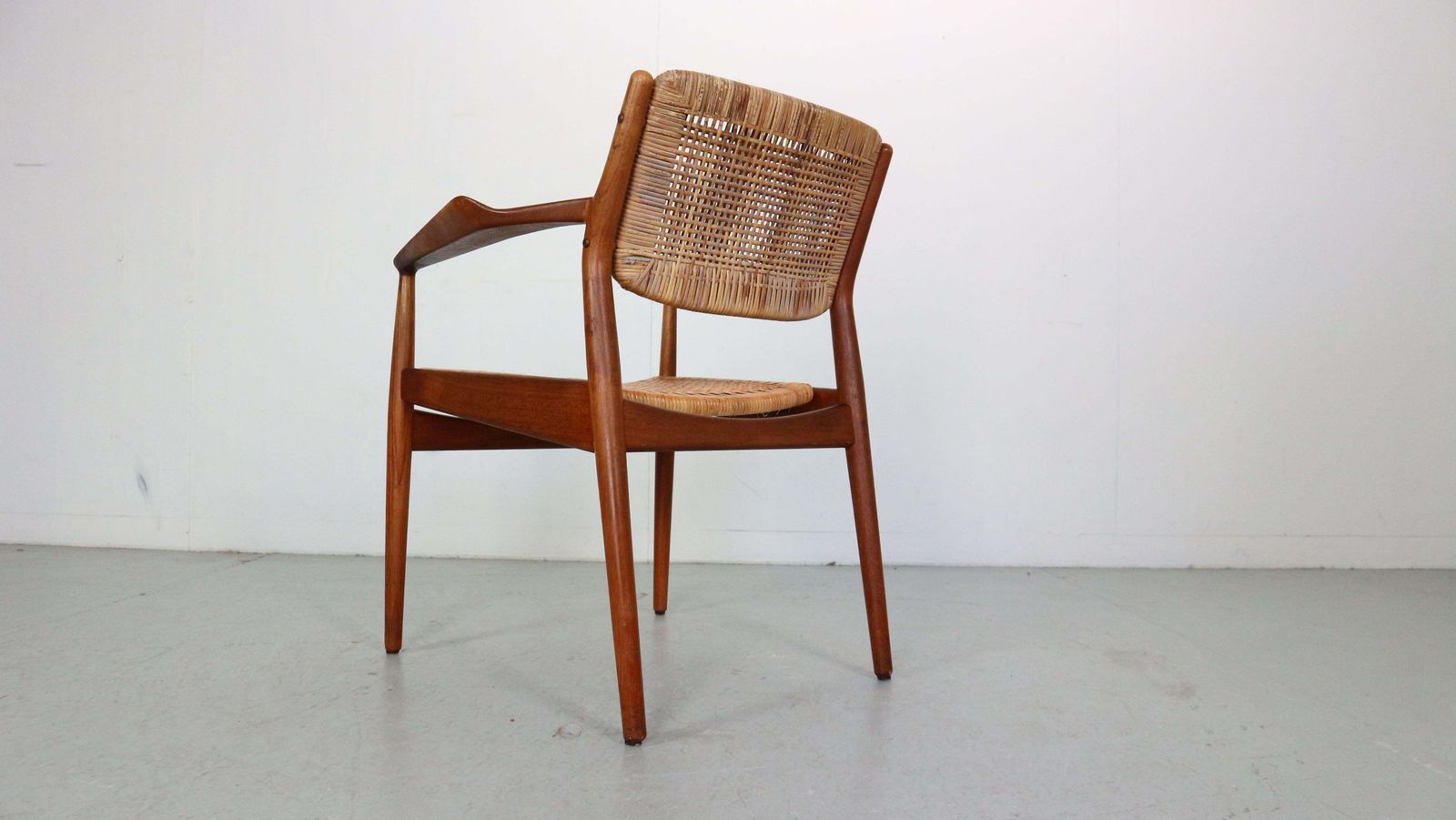 Arne Vodder Teak/Rattan Chair "Model 51" For Sibast Furniture, 1950 Denmark photo buy