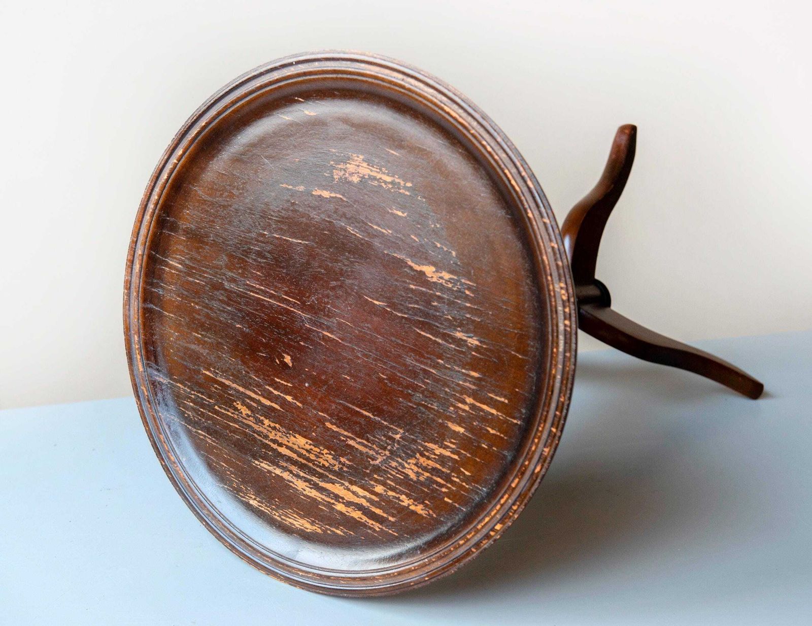 photo for sale Wooden Wine Table – Antique Tripod Side Table – Victorian Style Round Plant Stand