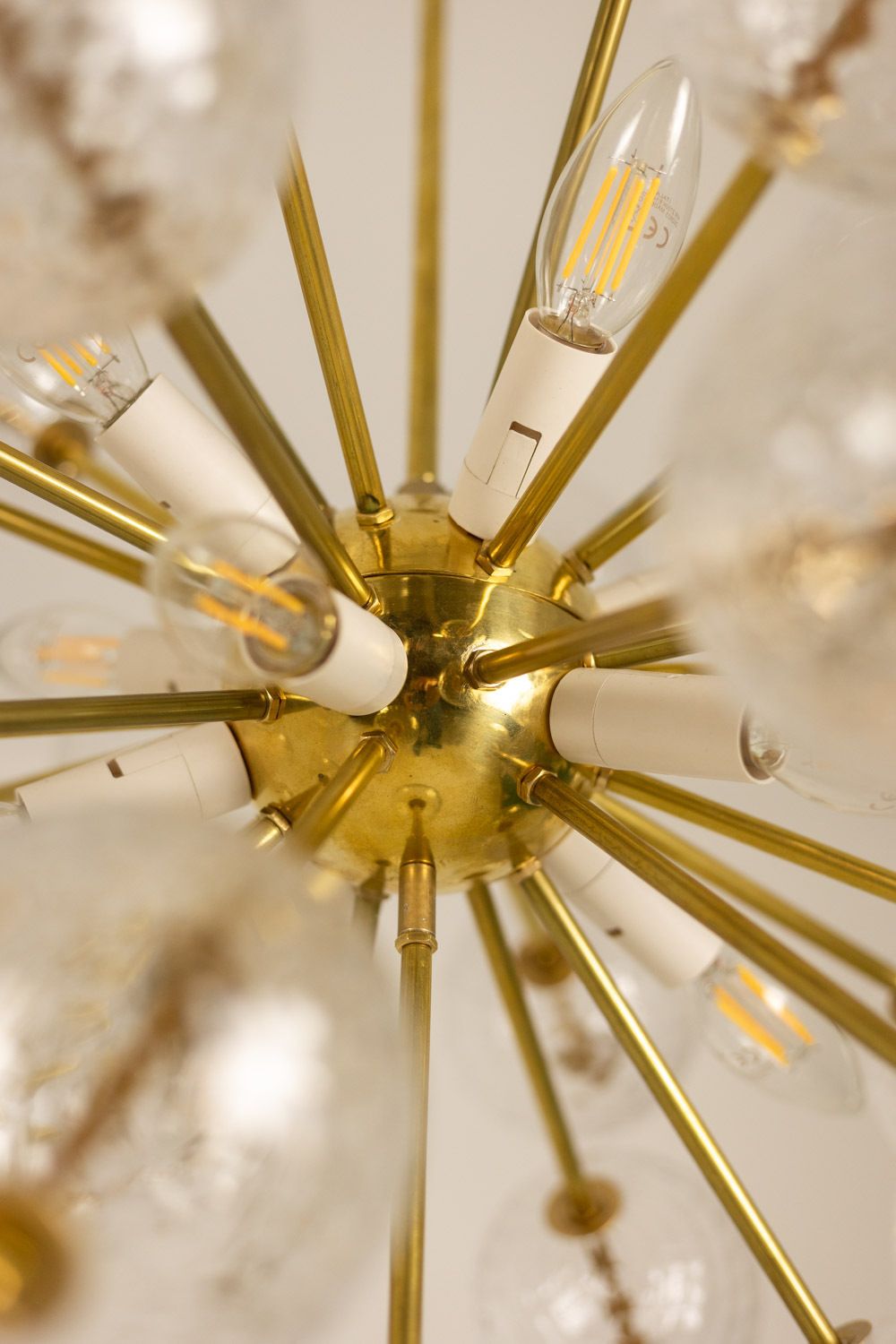Kamenicky Senov, Published By. Pair Of Brass And Glass Chandeliers. Circa 1970. photo buy