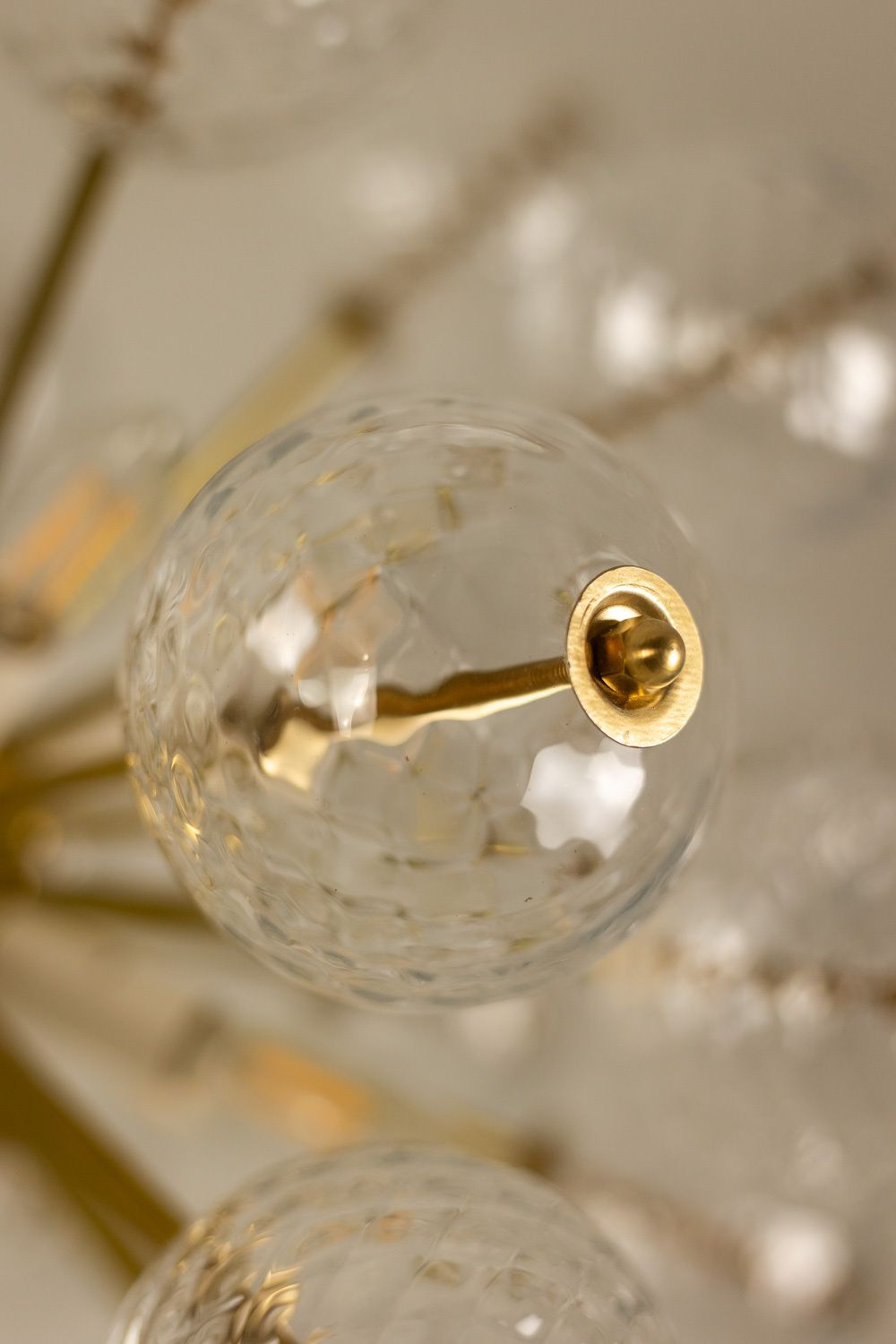 photo furniture Kamenicky Senov, Published By. Pair Of Brass And Glass Chandeliers. Circa 1970.