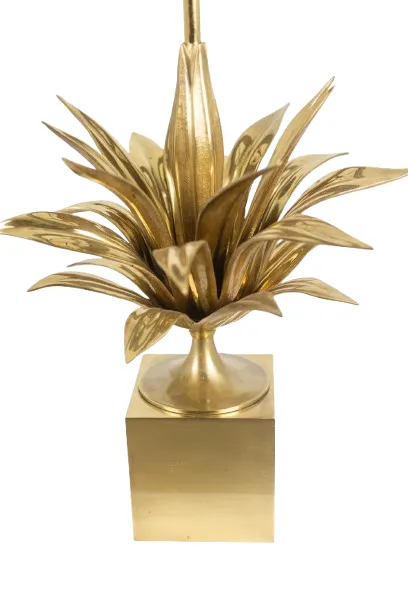 Maison Charles, “Agave” Lamp In Gilded Bronze And Patinated Brass. 1970s photo 3600.0