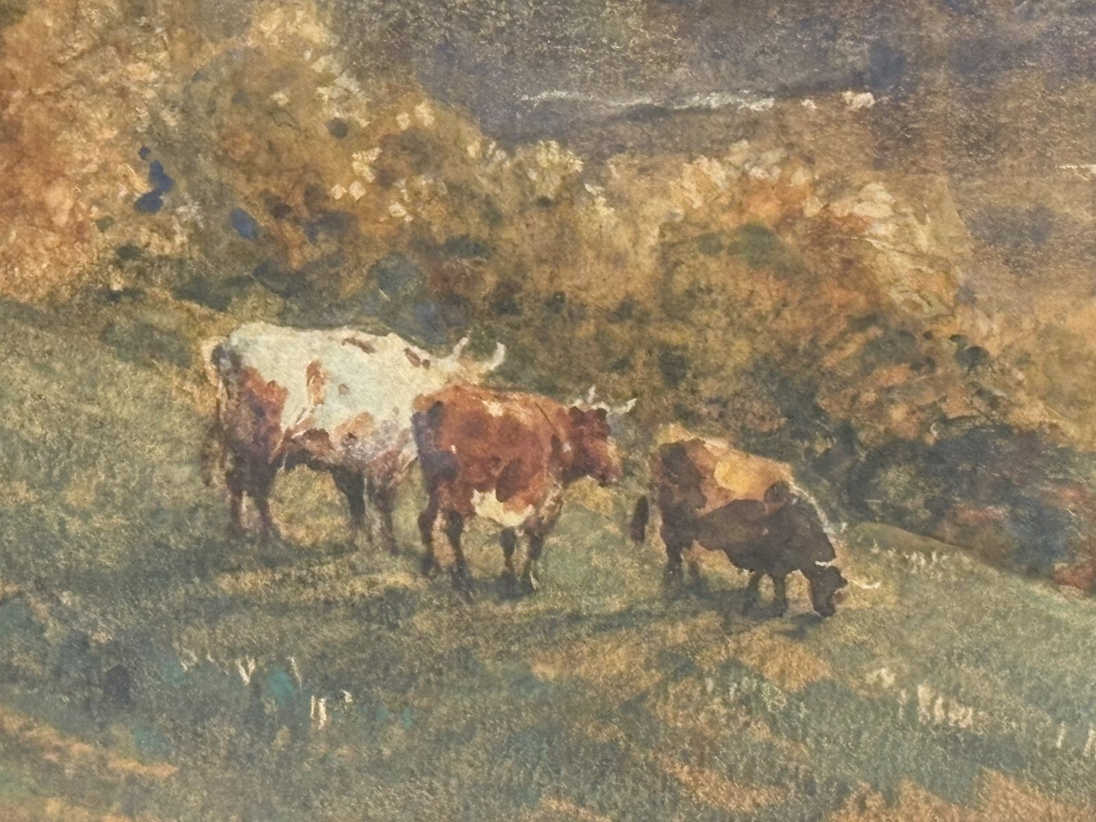 Watercolour Of Figures And Cows In Front Of A River By Robert Thorne Waite Rsw (1842 1935) photo vinterior