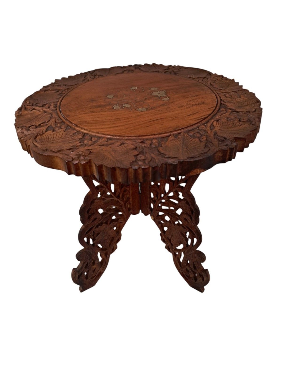 Vintage Oriental Table Carved Plant Or Side Table Antique 1920 photo furniture