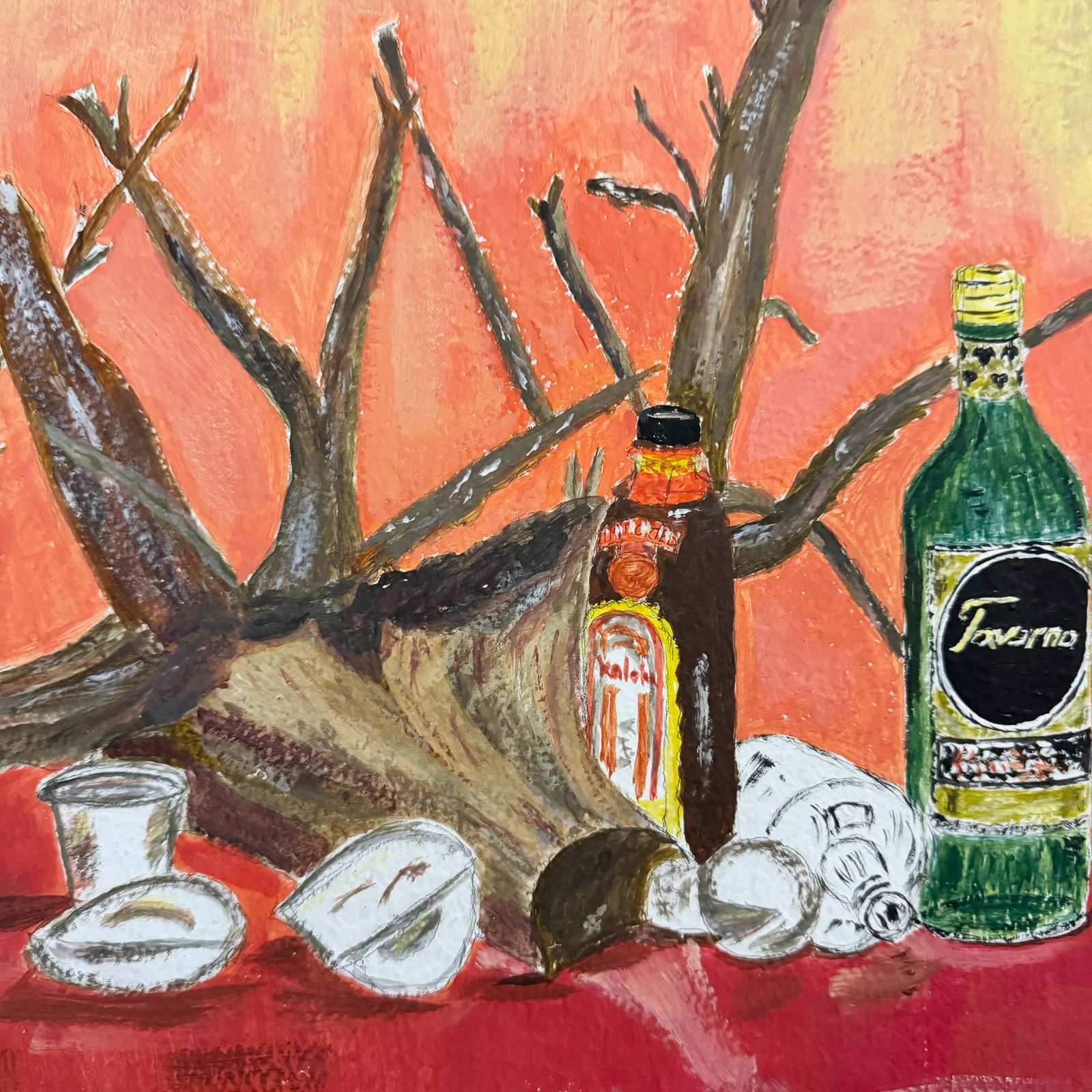 After The Party. 1978. Vintage Swedish Oil Painting. photo furniture