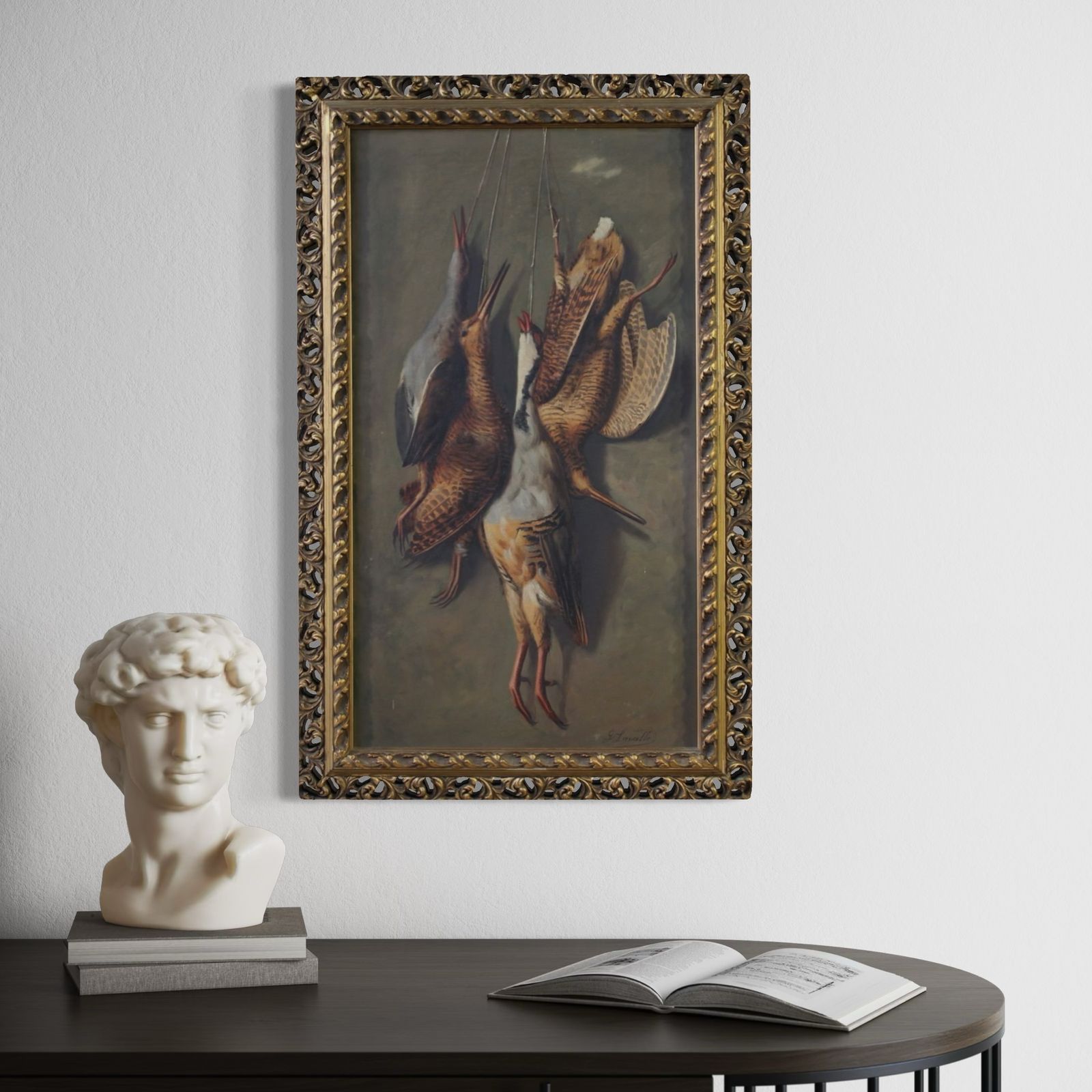 photo vintage 20th Century Italian Painting, Still Life With Game