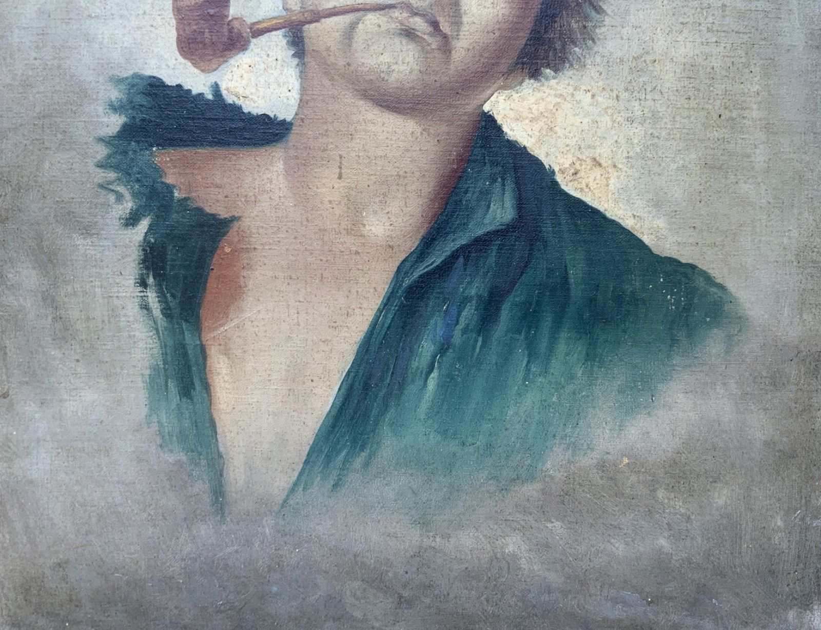 Circle Of: Luca Postiglione (1876 1936) 19thc Italian Oil Portrait Painting 1of2 photo vintage