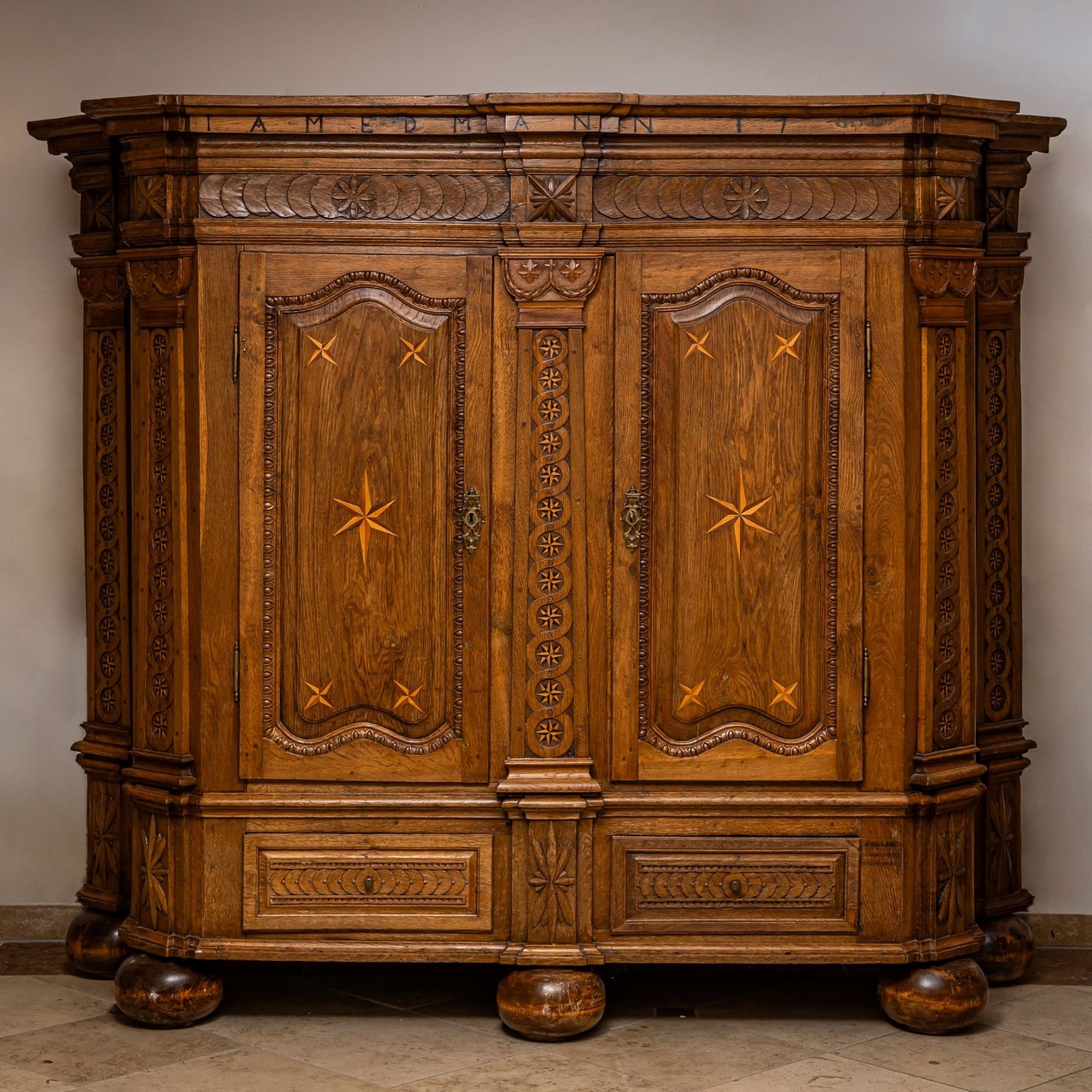Oak Baroque Wardrobe, German, Mid 18th Century photo furniture