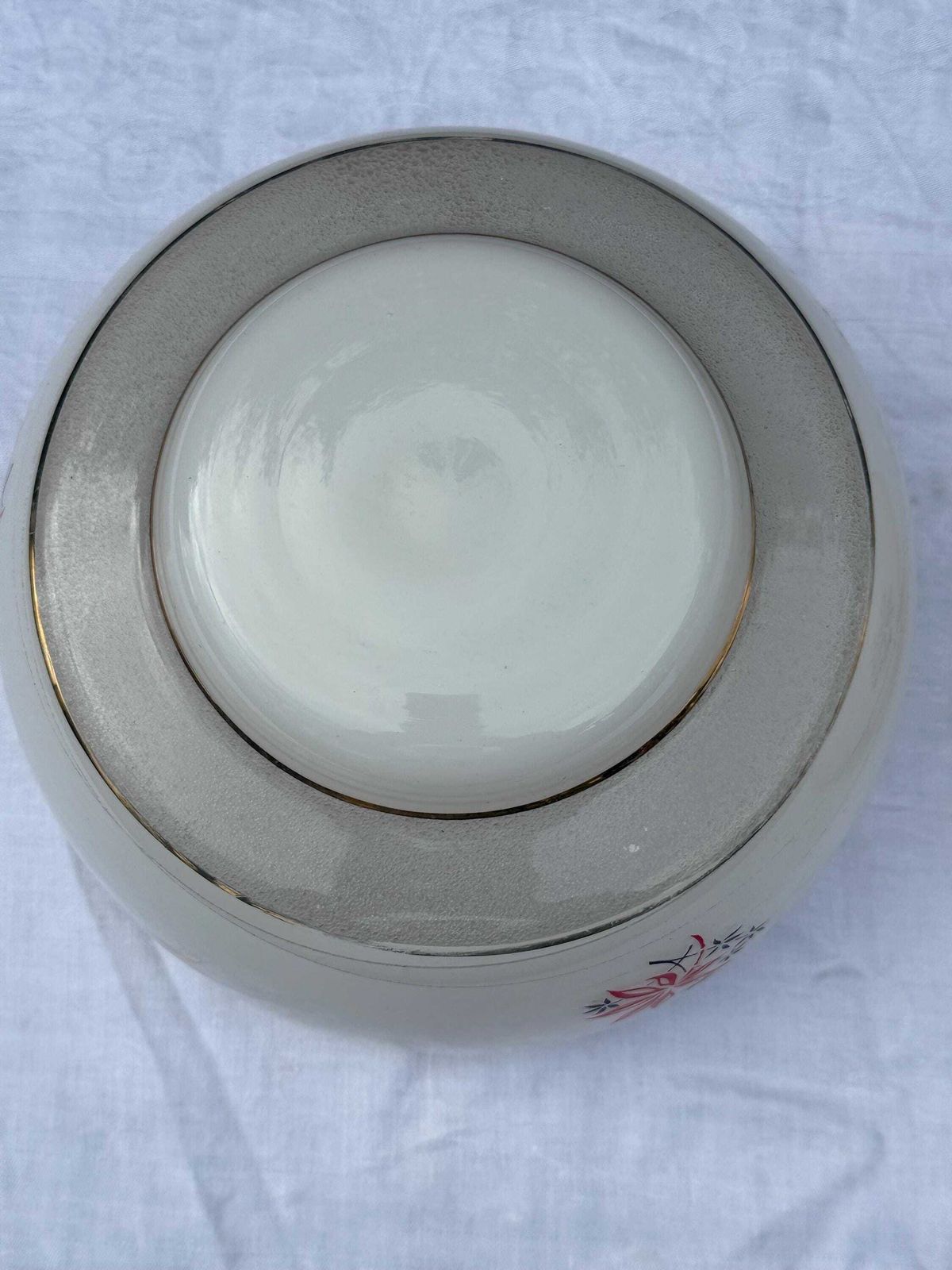 photo vinterior Authentic Pair Of Vintage Frosted Glass Ceiling Light Shades With Floral Mid Century Detailing