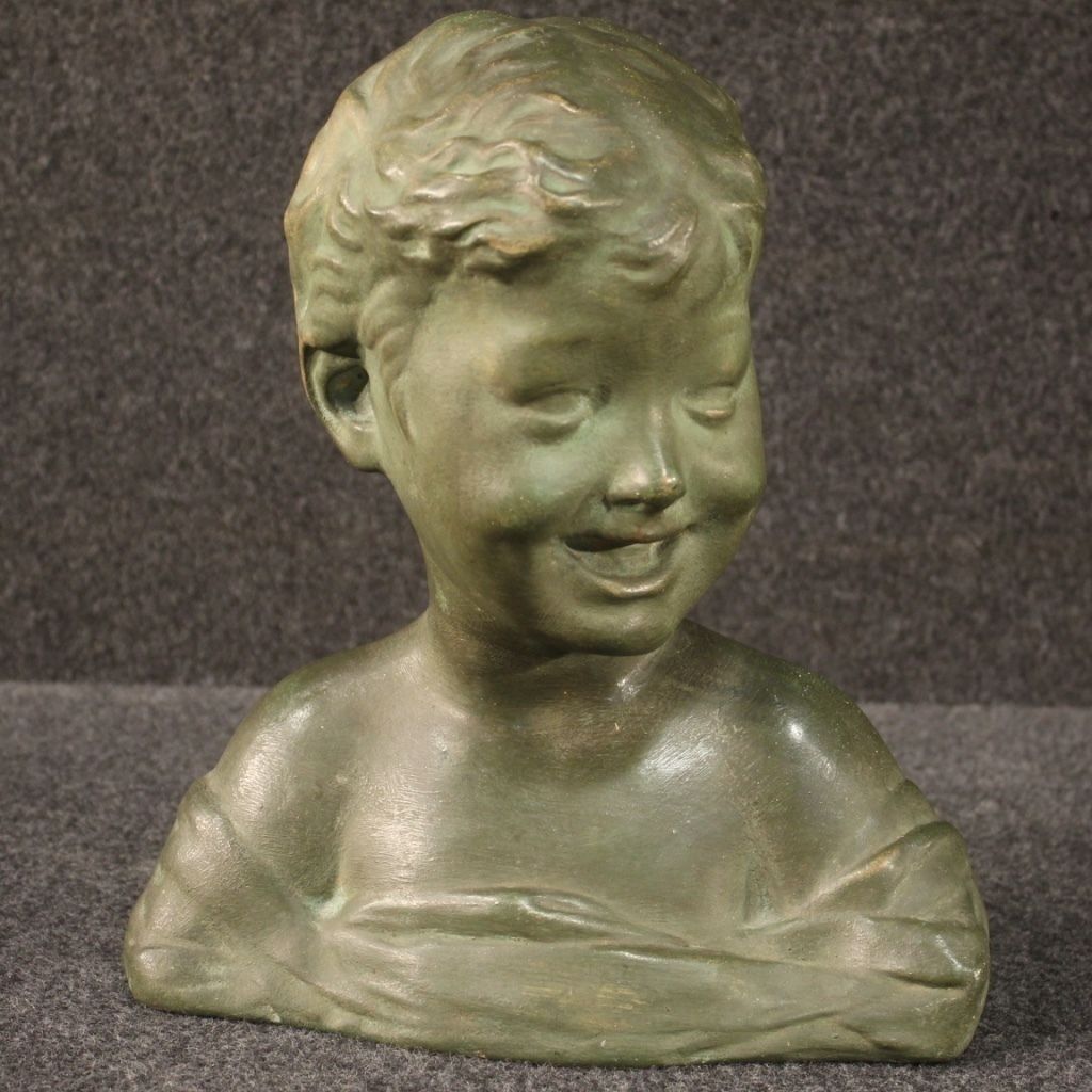 Italian Terracotta Sculpture Bust Of A Child