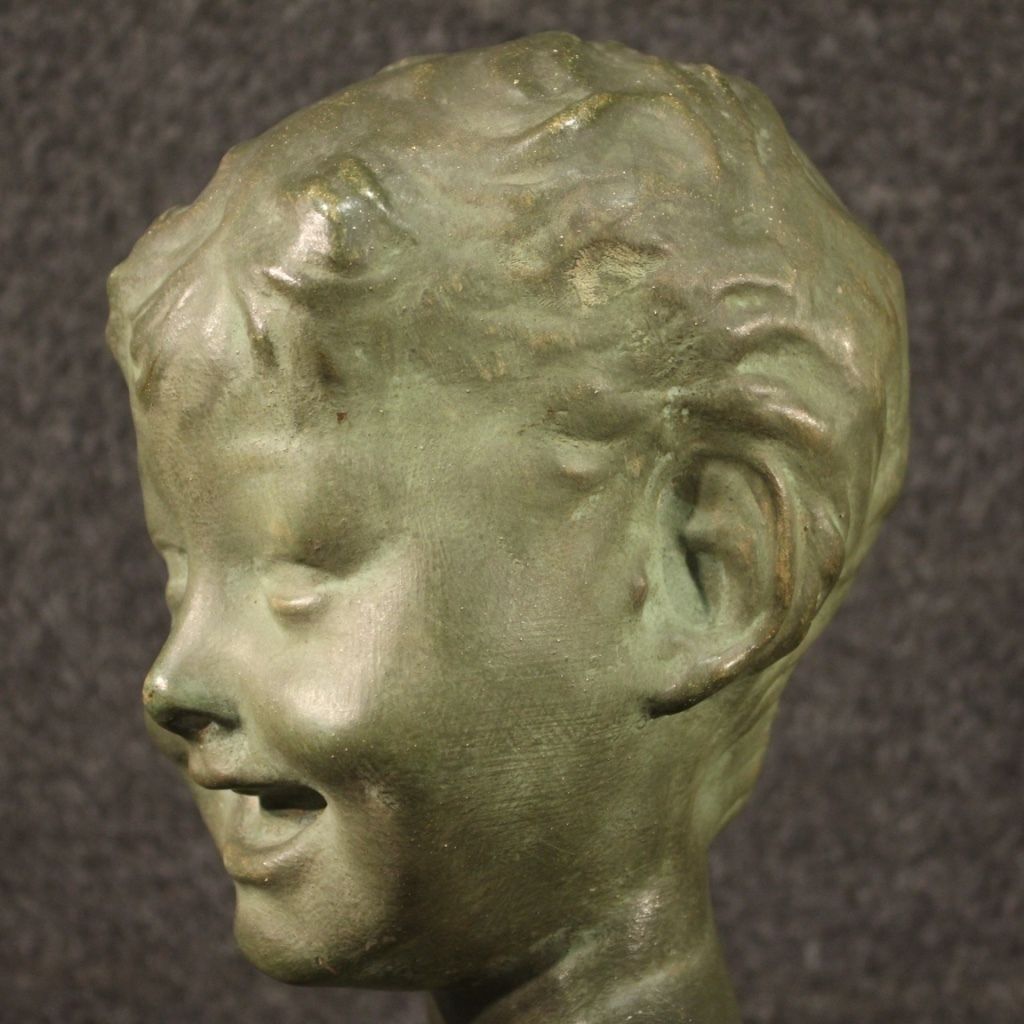 Art Italian Terracotta Sculpture Bust Of A Child photo