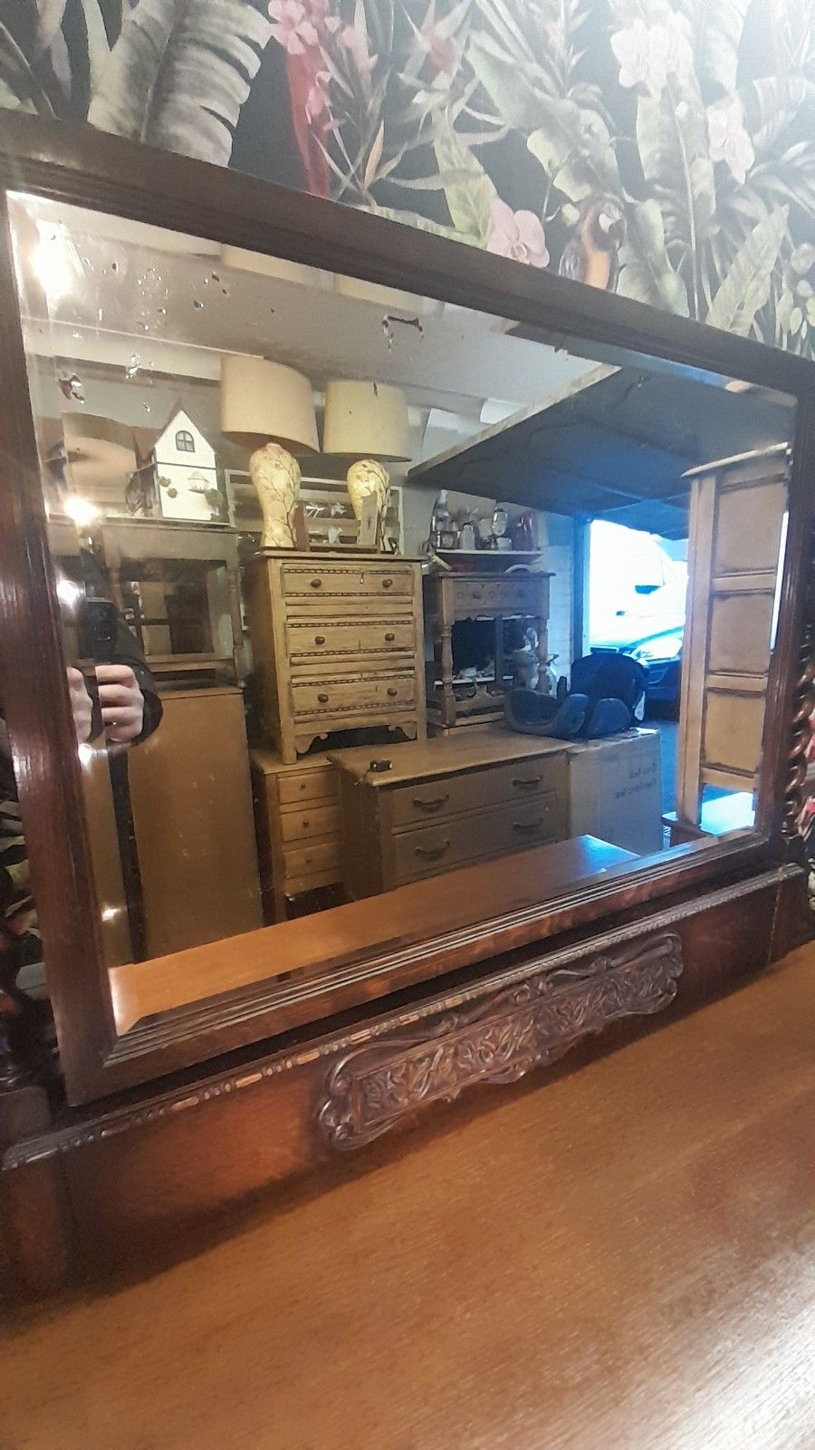 photo for sale High Quality Early 20th Century Jacobean Style Dressing Table. Barley Twist