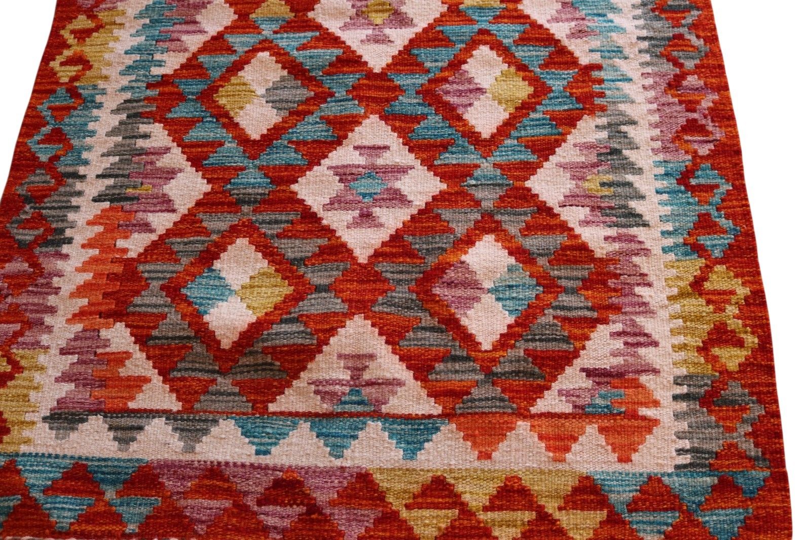 Vintage Afghan Chobi Kilim Hand Spun Wool Tribal Rug Circa 1970s photo 175.0