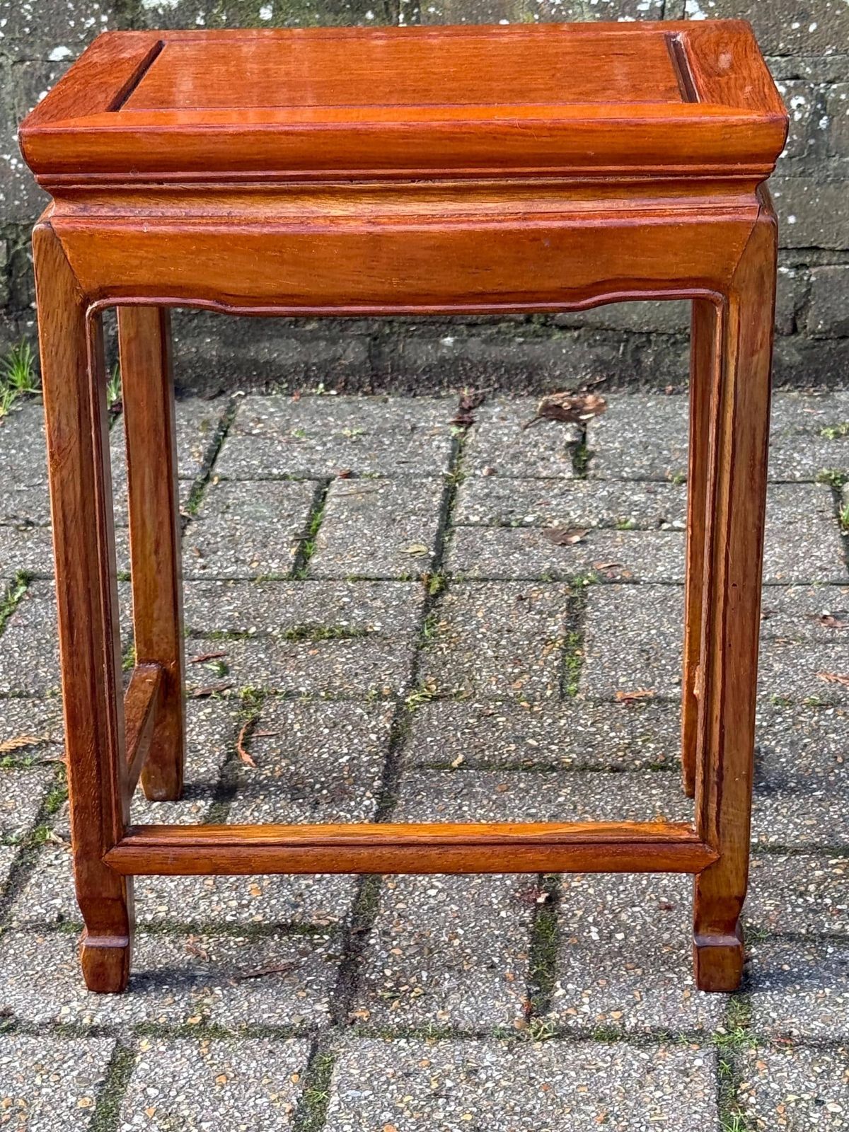 Small Vintage Teak Side Table Oriental Style Nesting Table 1980s 1990s Hardwood Furniture 2 photo furniture