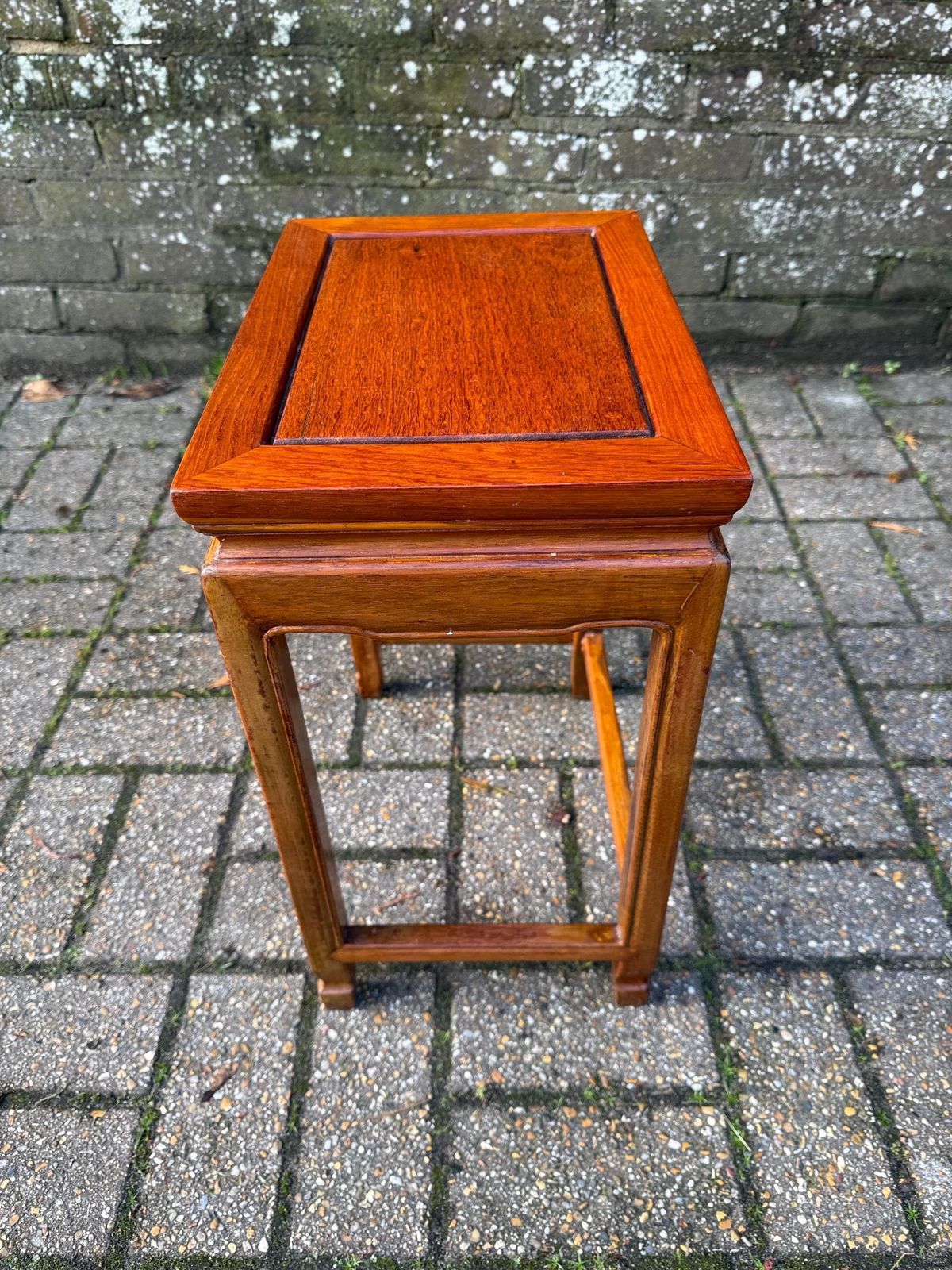 Small Vintage Teak Side Table Oriental Style Nesting Table 1980s 1990s Hardwood Furniture 2 photo for sale