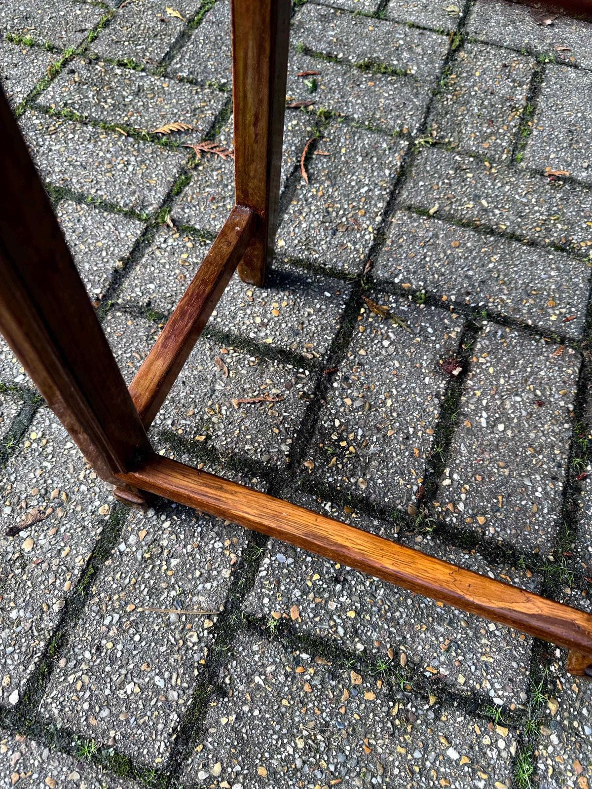 photo for sale Small Vintage Teak Side Table Oriental Style Nesting Table 1980s 1990s Hardwood Furniture 2